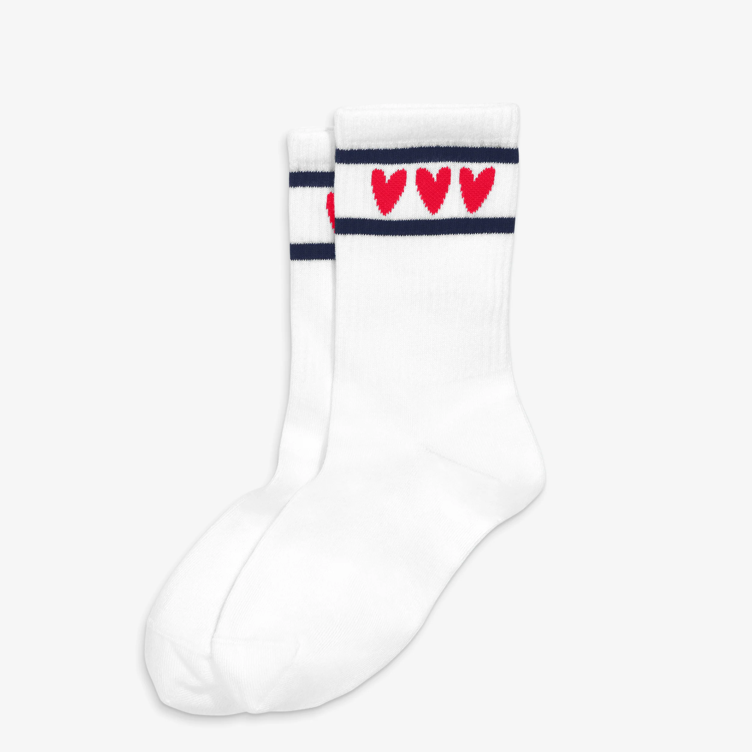 Adult heart athletic socks