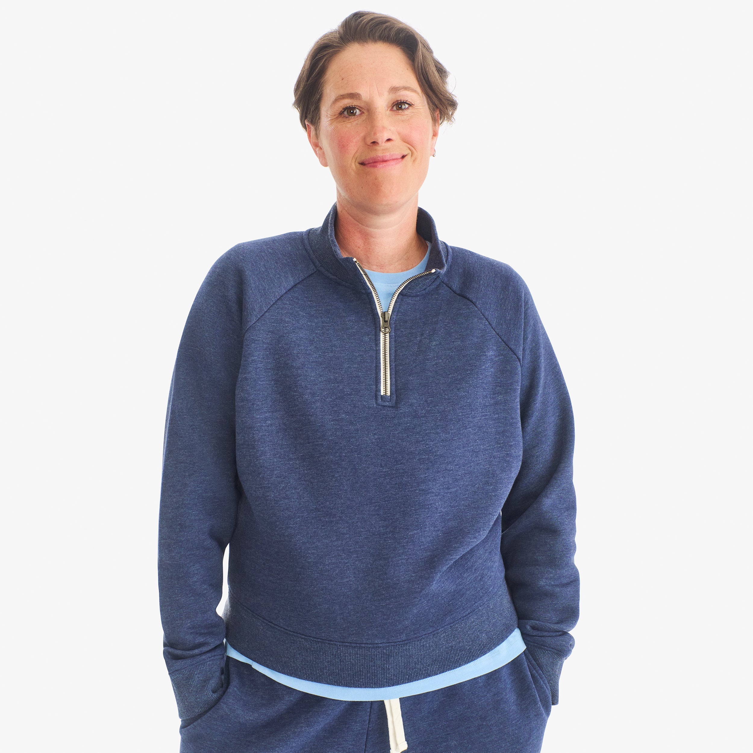Clearance adult cozy fleece quarter-zip sweatshirt (women's fit) - Image 2