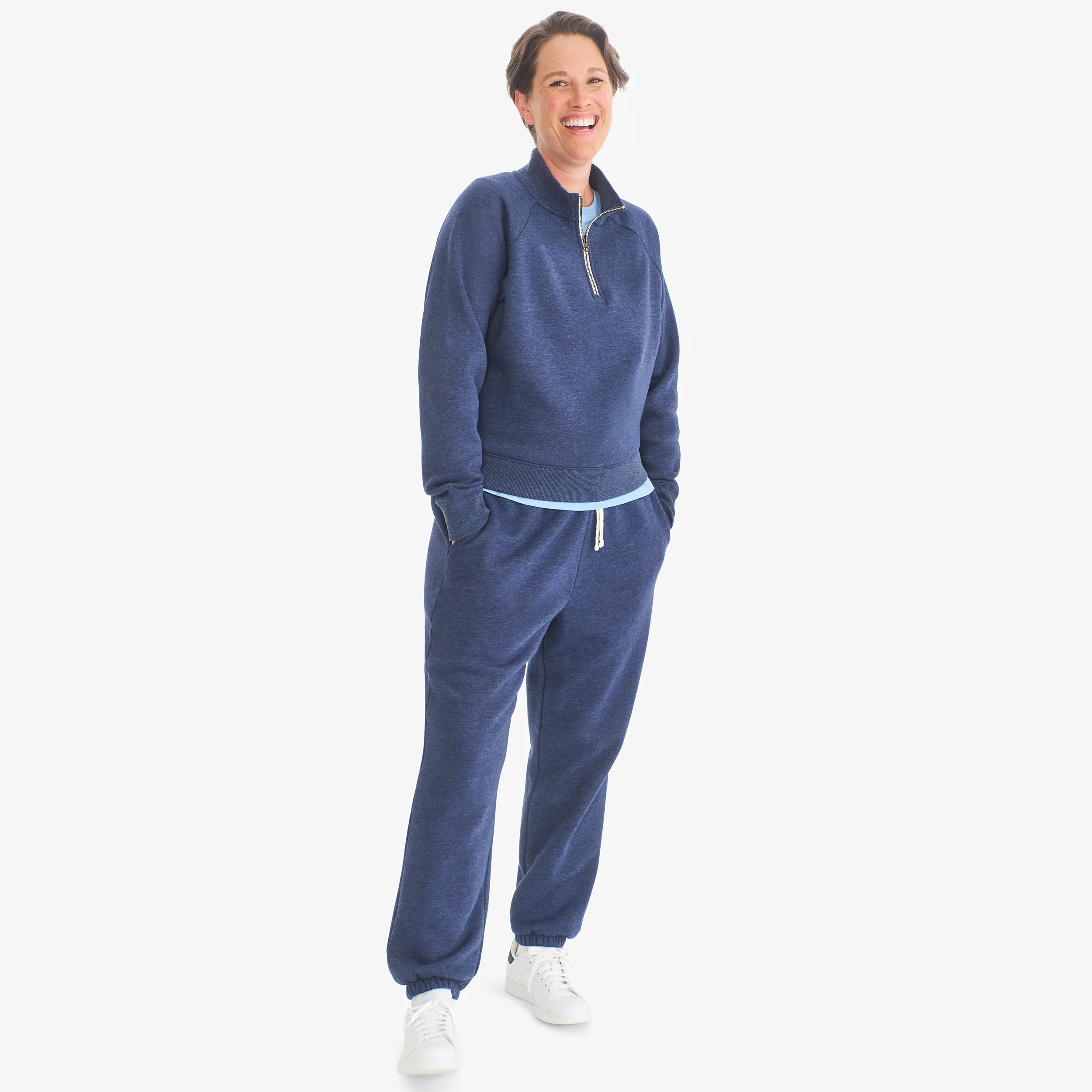 Clearance adult cozy fleece quarter-zip sweatshirt (women's fit) - Image 4