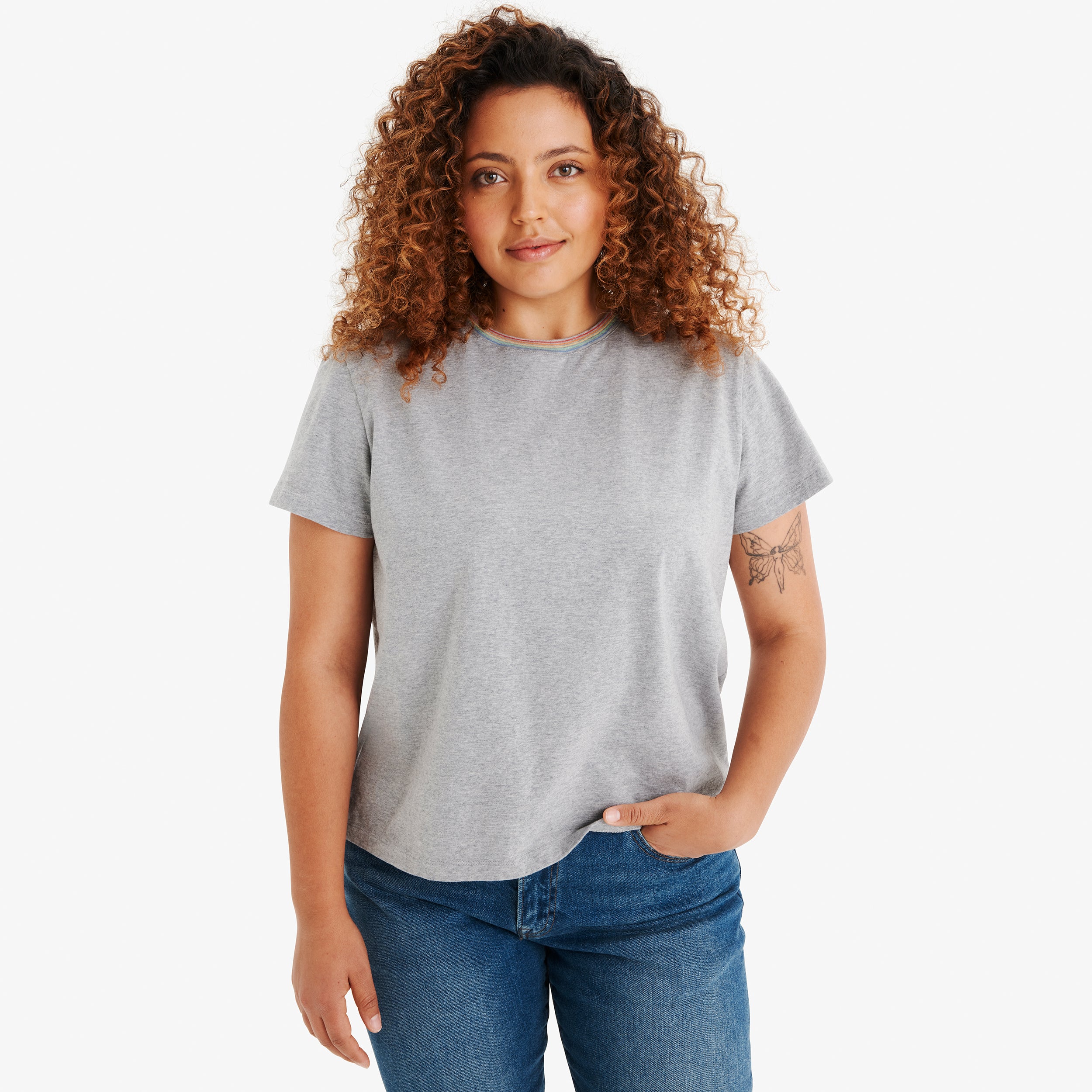 Clearance adult easy rainbow ringer tee (women’s fit) - Image 4