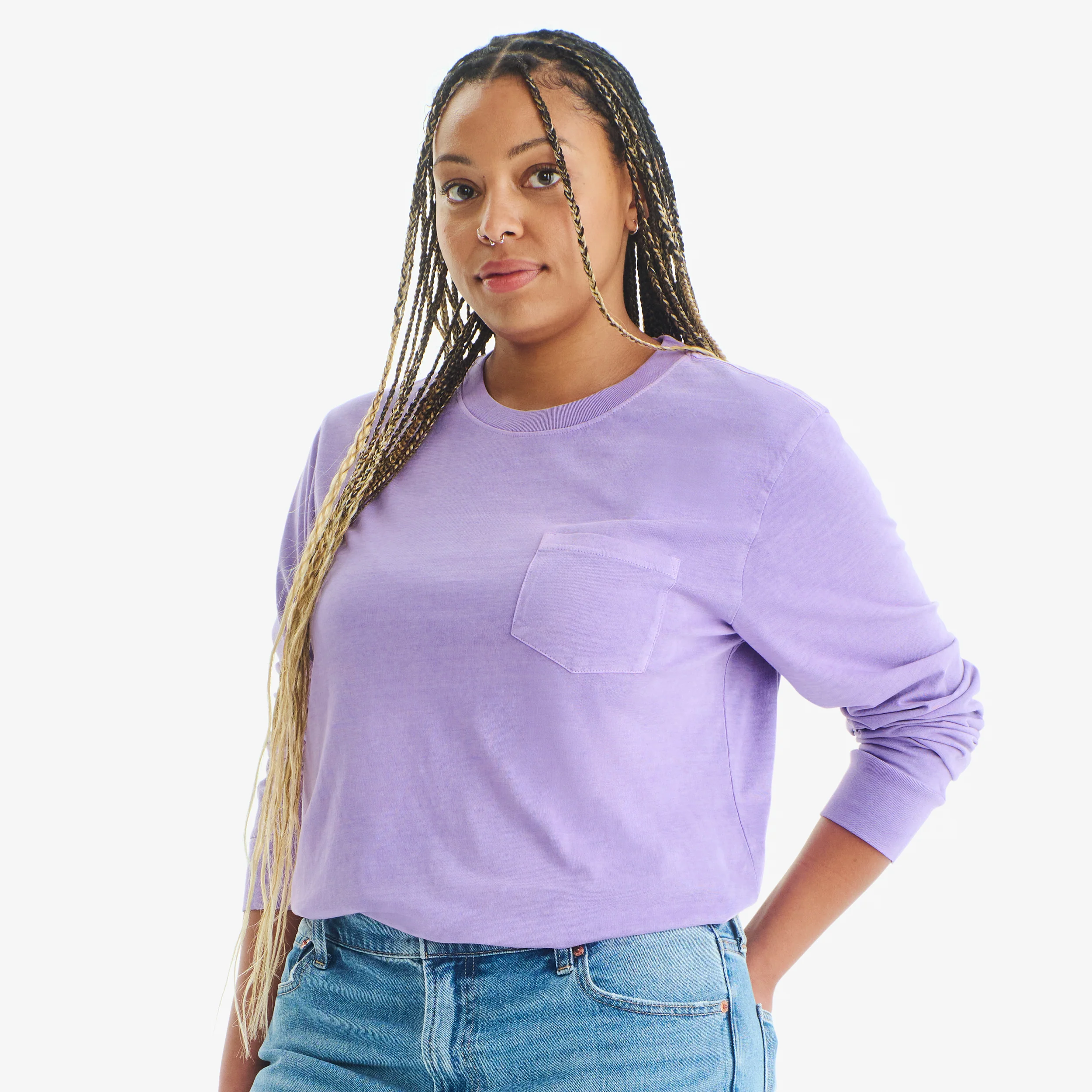 Adult long sleeve garment dyed pocket tee (unisex fit) - Image 10