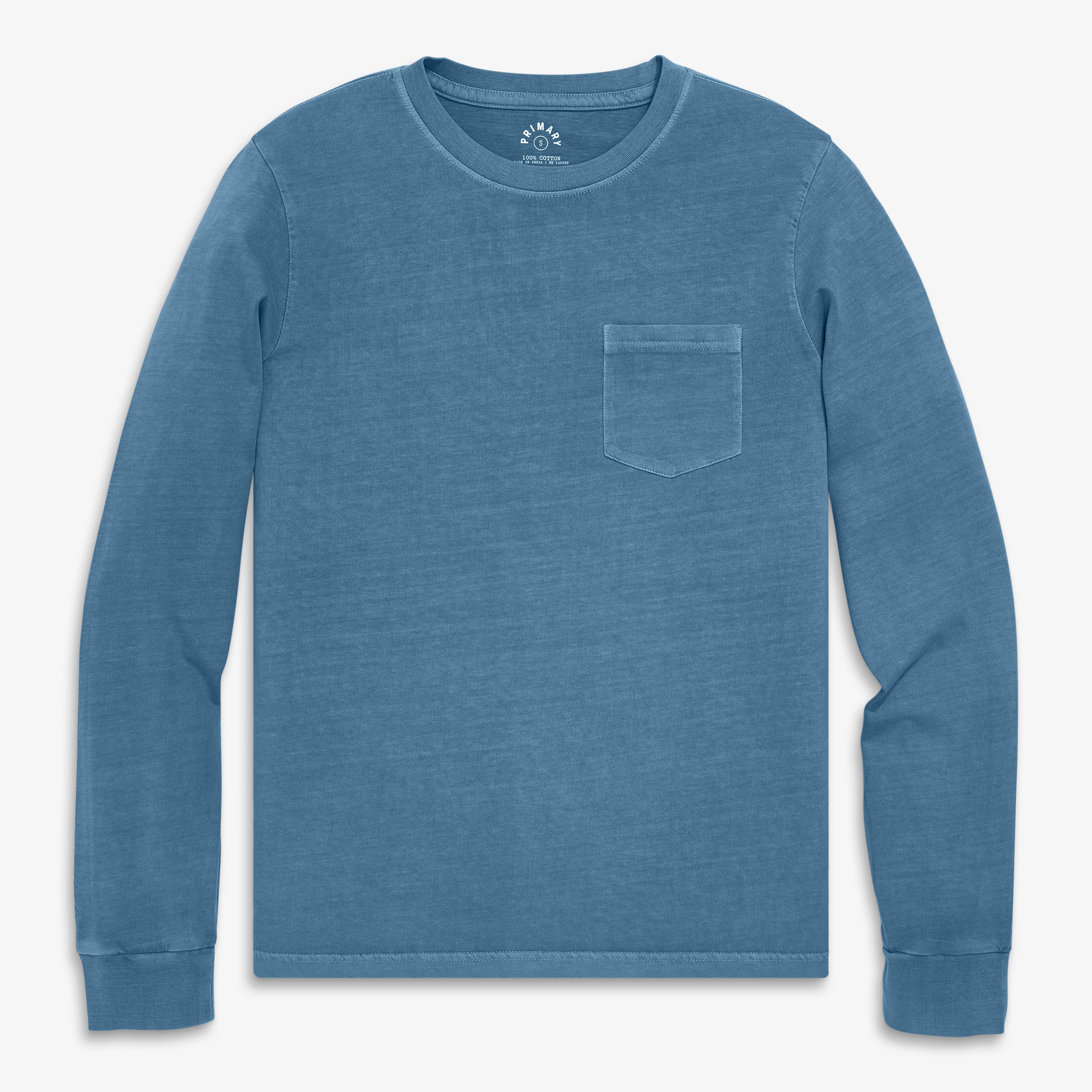 Adult long sleeve garment dyed pocket tee (unisex fit) - Image 4