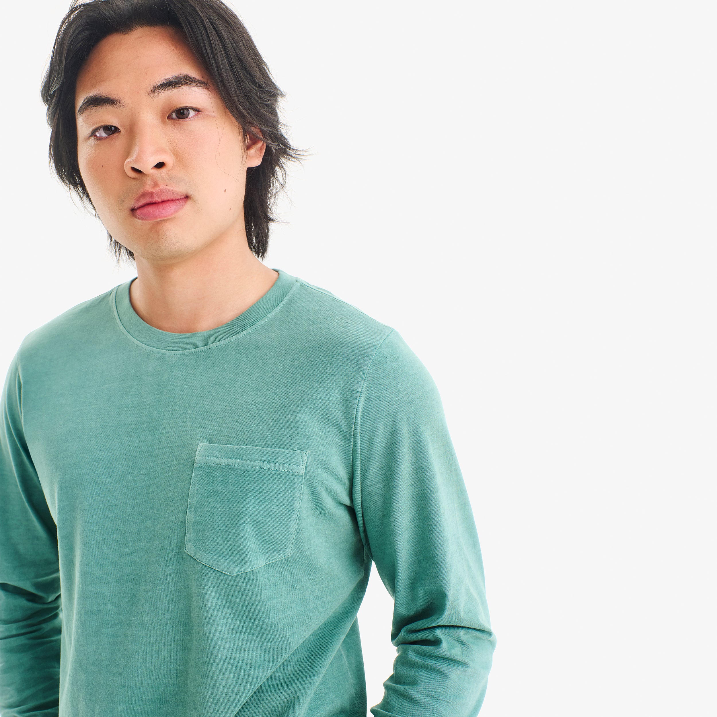 Adult long sleeve garment dyed pocket tee (unisex fit) - Image 8