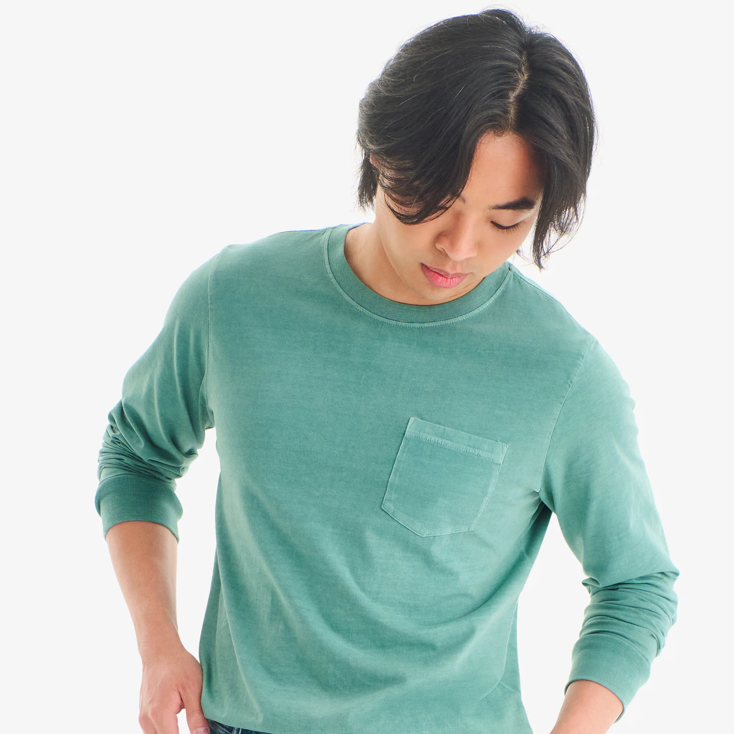 Adult long sleeve garment dyed pocket tee (unisex fit) - Image 9