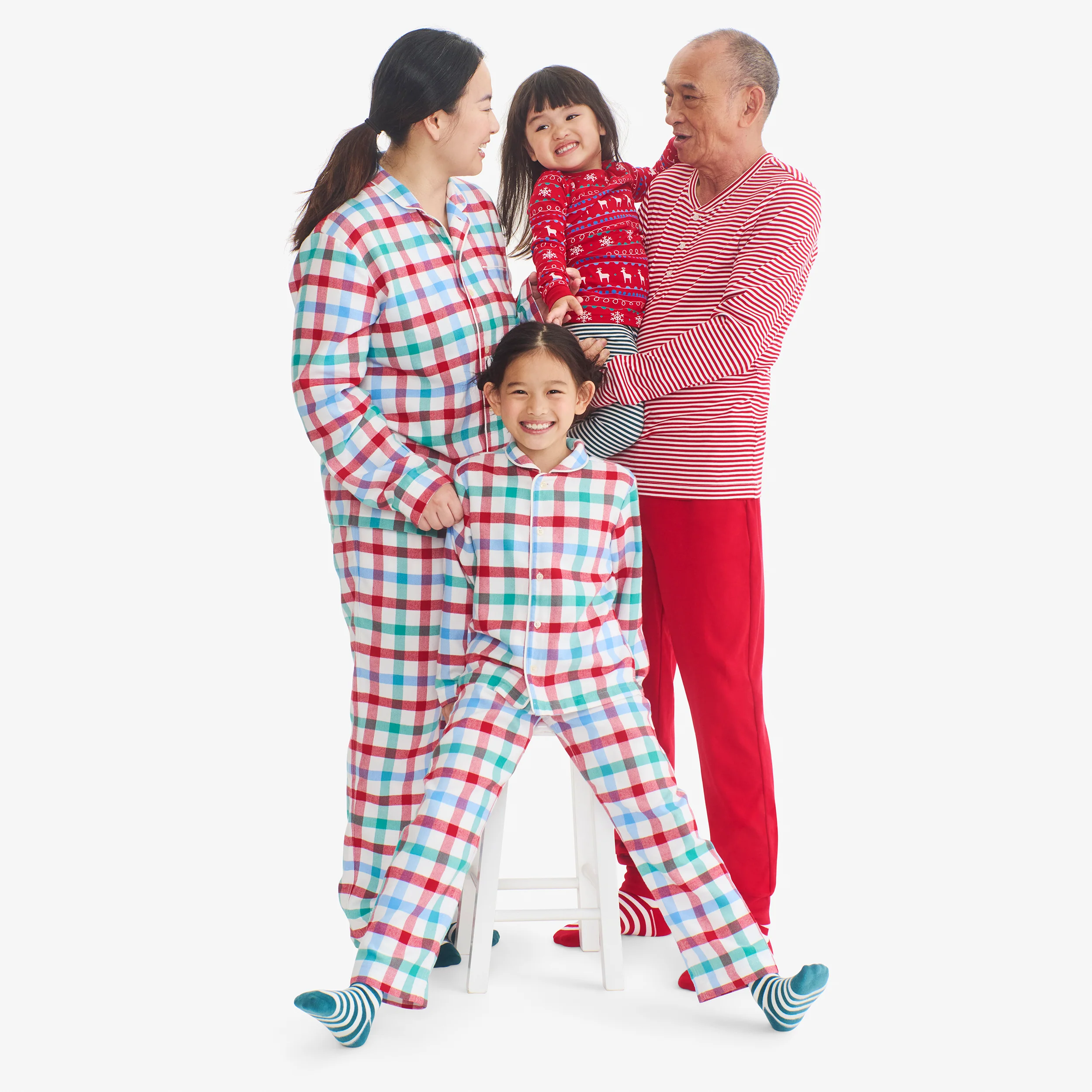 Adult flannel PJ pant in peppermint plaid (unisex fit) - Image 2