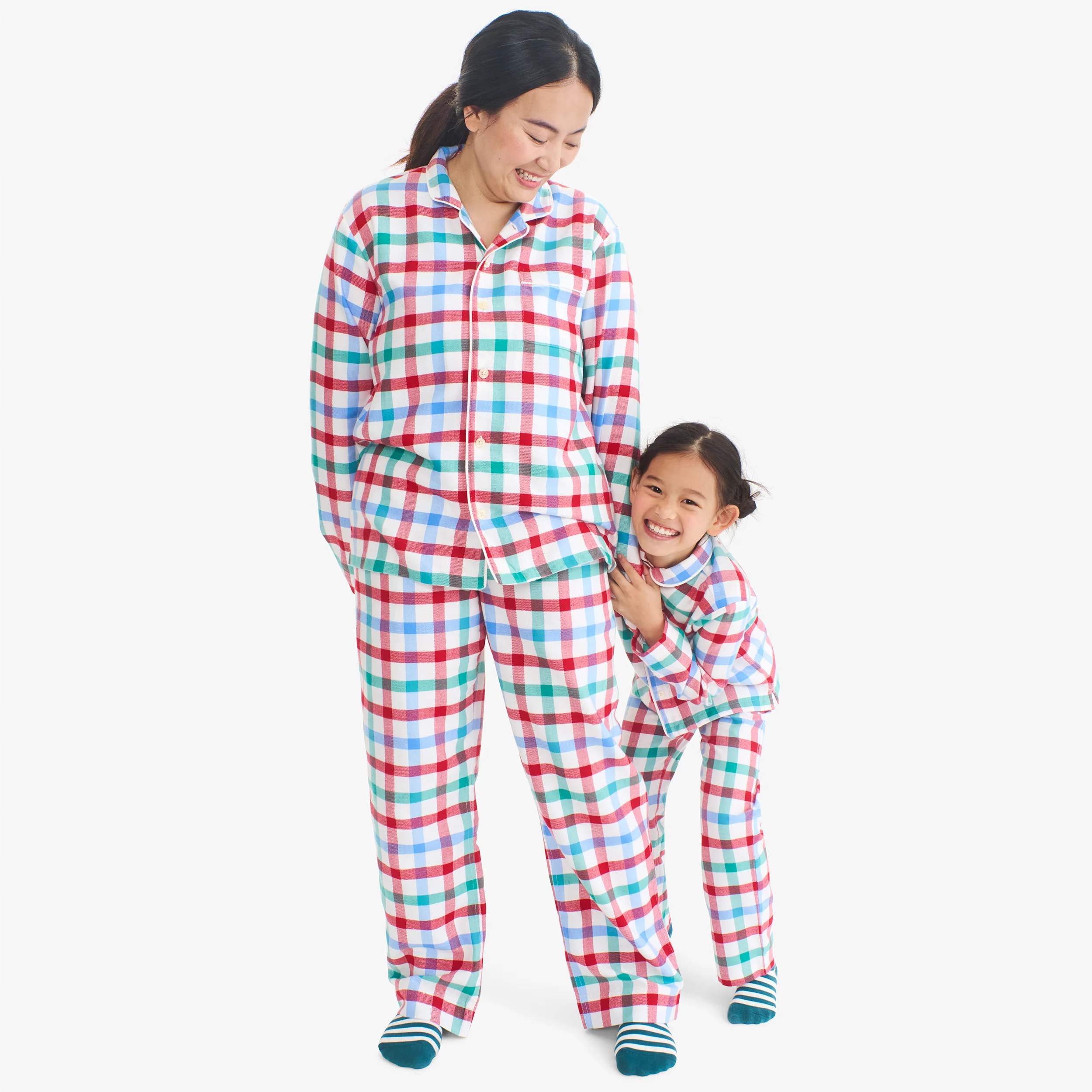 Adult flannel PJ pant in peppermint plaid (unisex fit) - Image 3