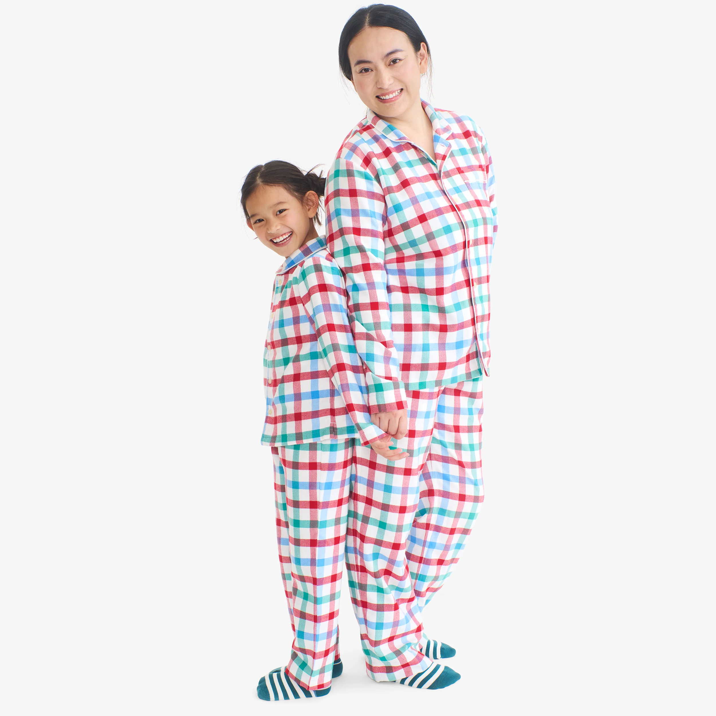 Adult flannel PJ top in peppermint plaid (unisex fit) - Image 3