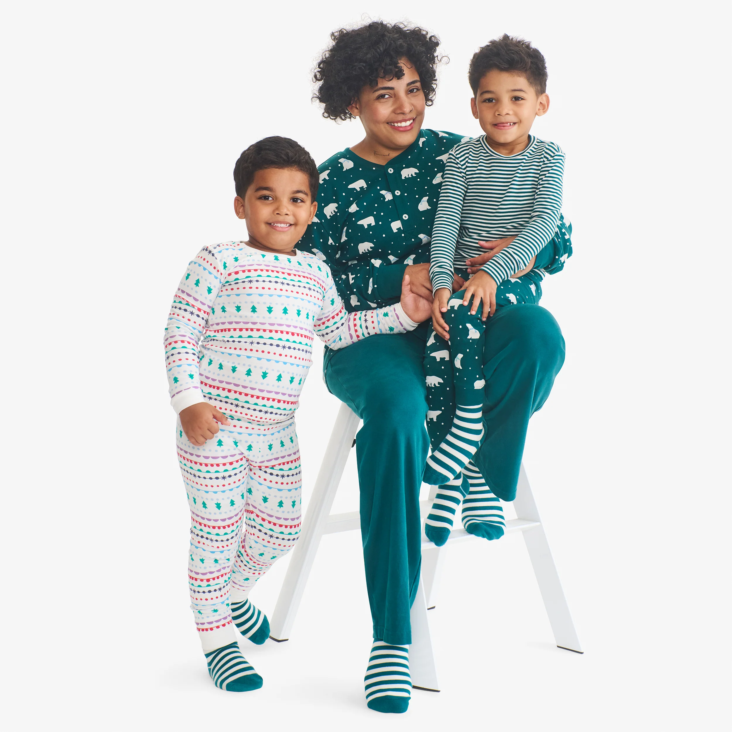 Adult organic henley PJ top in cozy bears (unisex fit) - Image 4