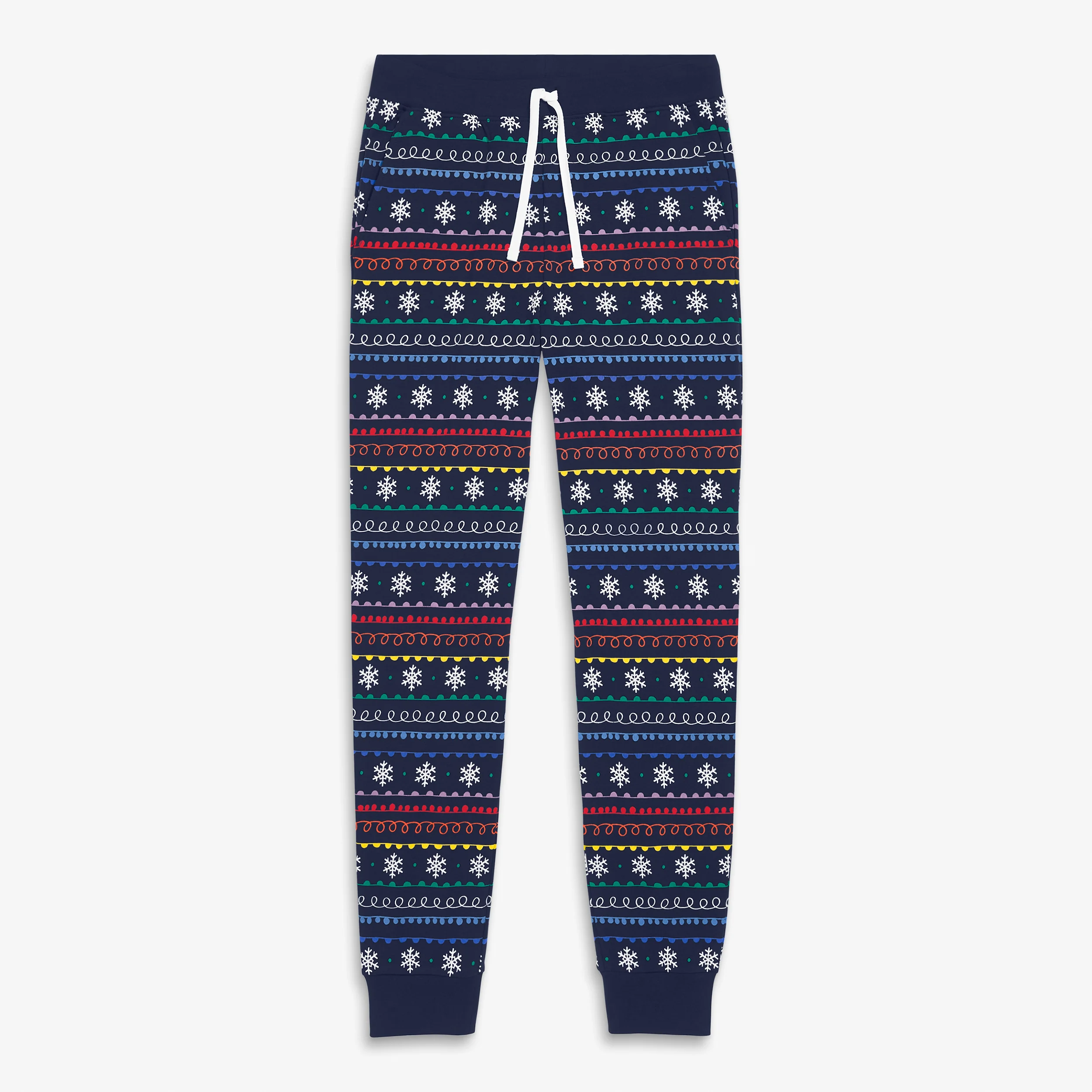 Adult organic PJ pant in rainbow fair isle (unisex fit)
