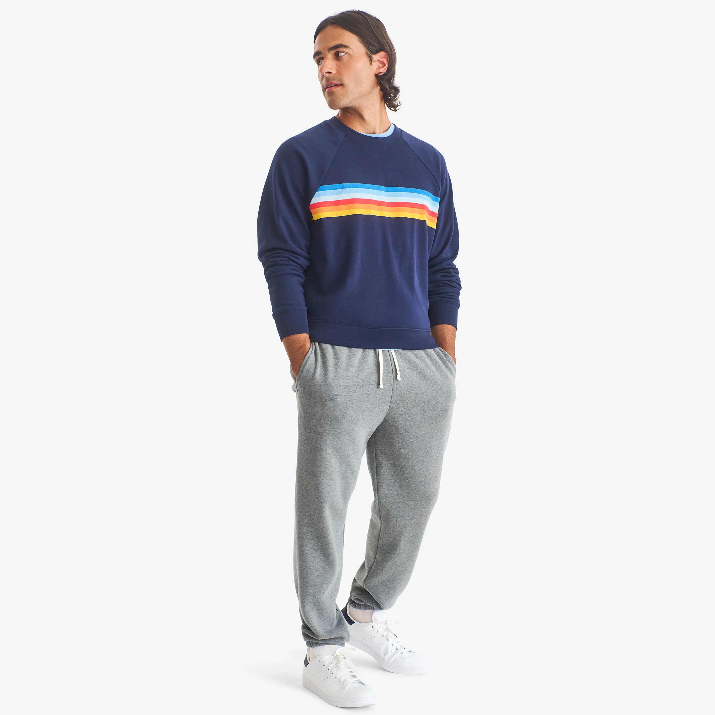 Adult 24/7 banner stripe sweatshirt (unisex fit) - Image 3