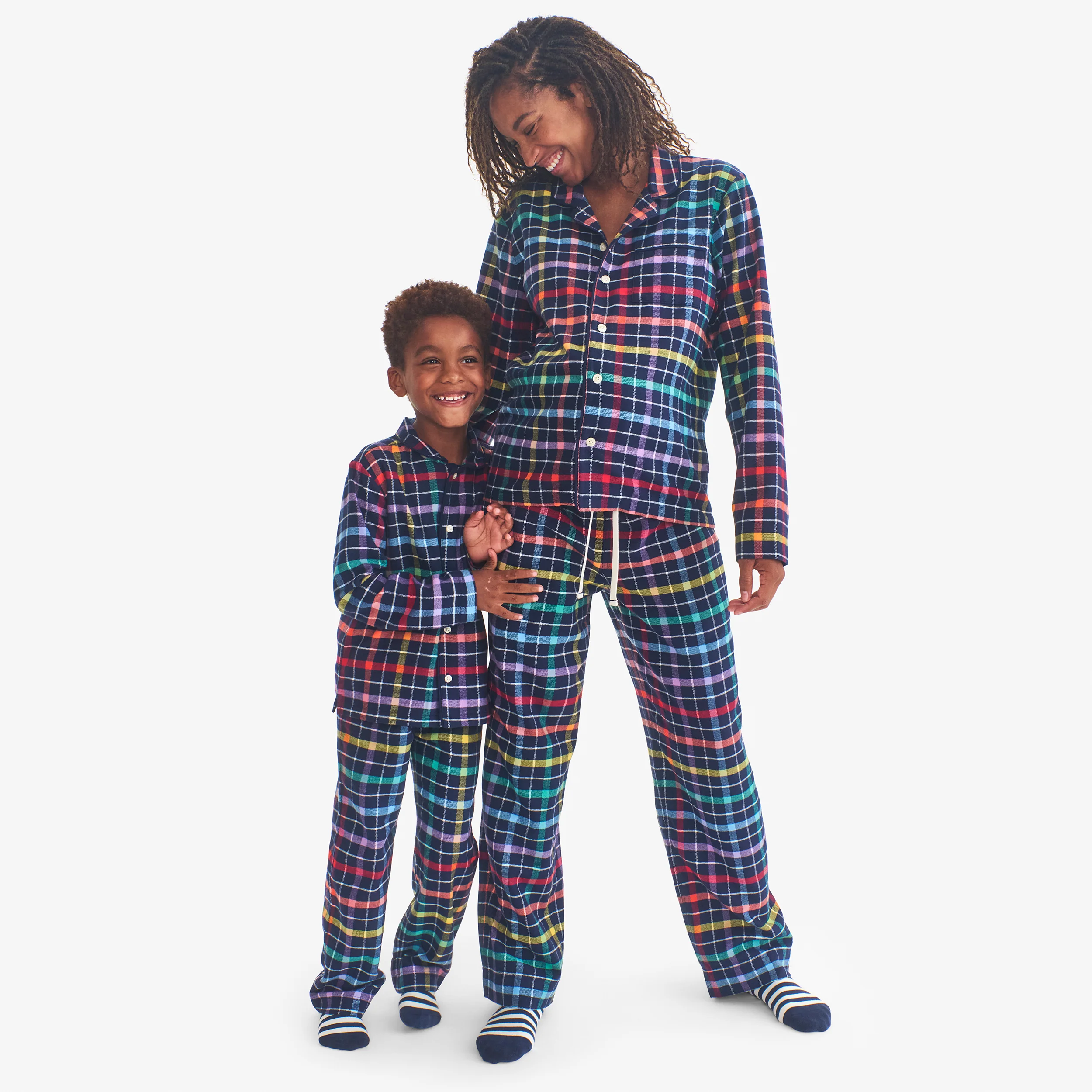 Adult flannel PJ pant in rainbow plaid (unisex fit) - Image 2