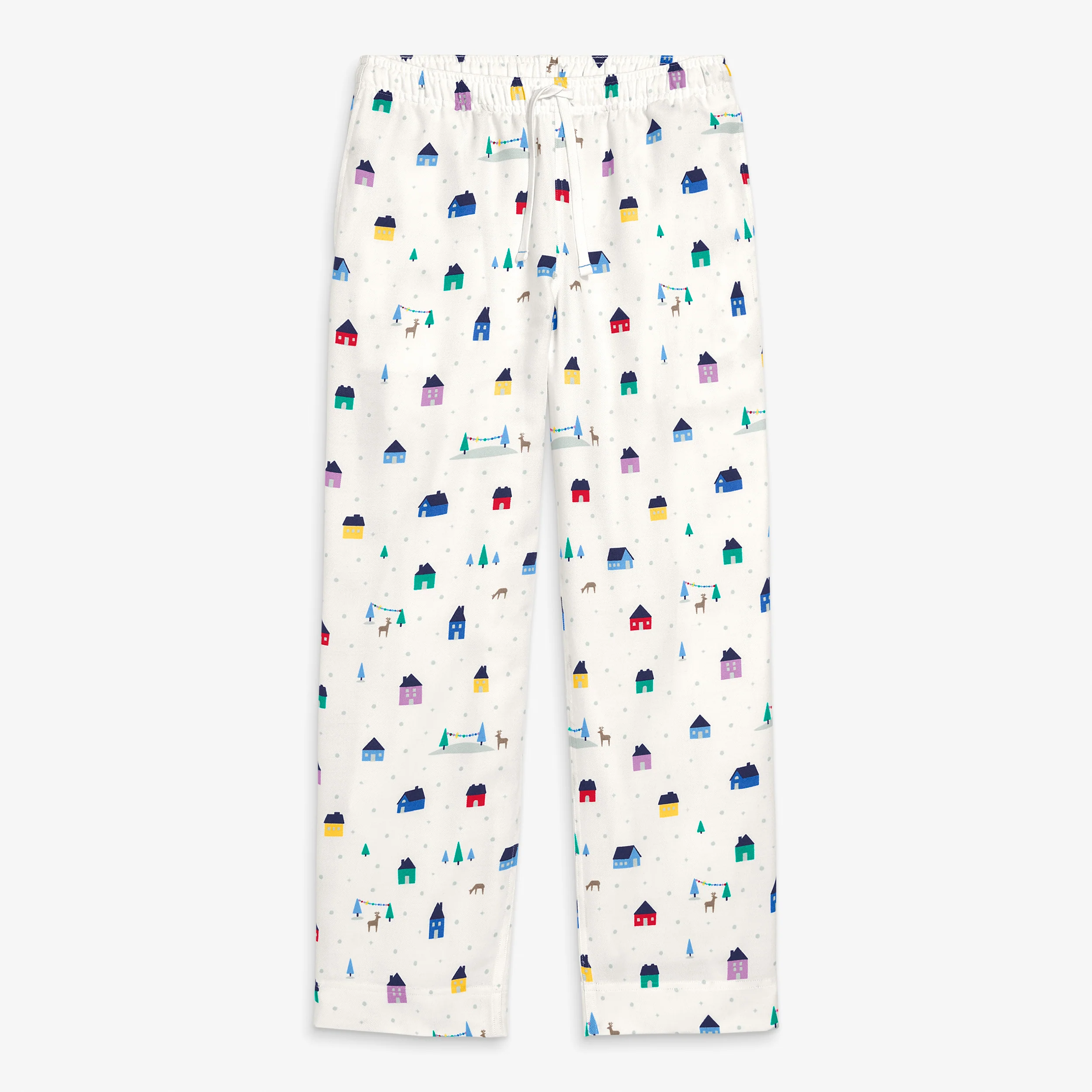 Adult flannel PJ pant in rainbow village (unisex fit)