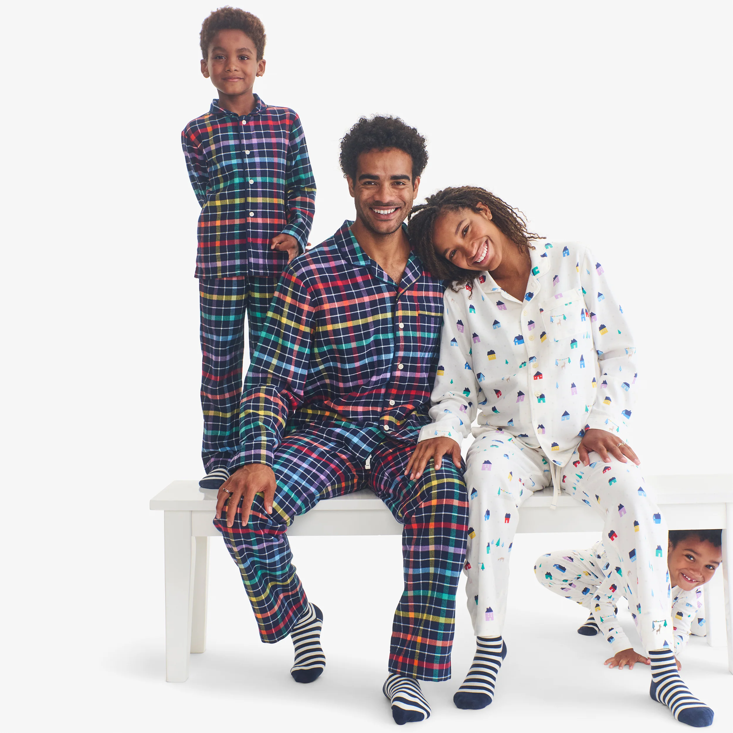 Adult flannel PJ pant in rainbow village (unisex fit) - Image 3