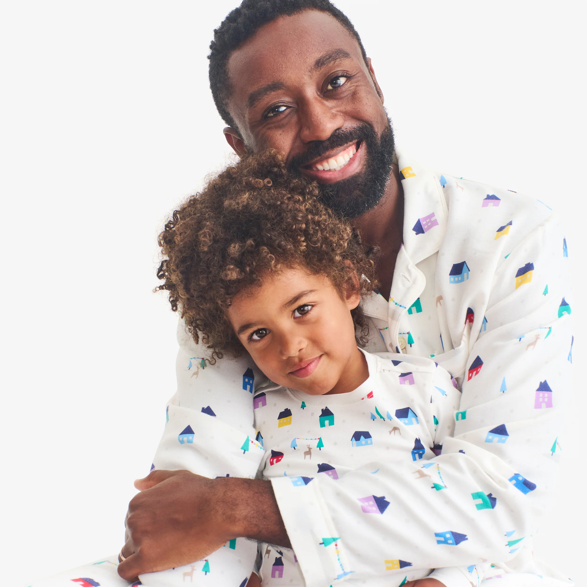 Adult flannel PJ top in rainbow village (unisex fit) - Image 2