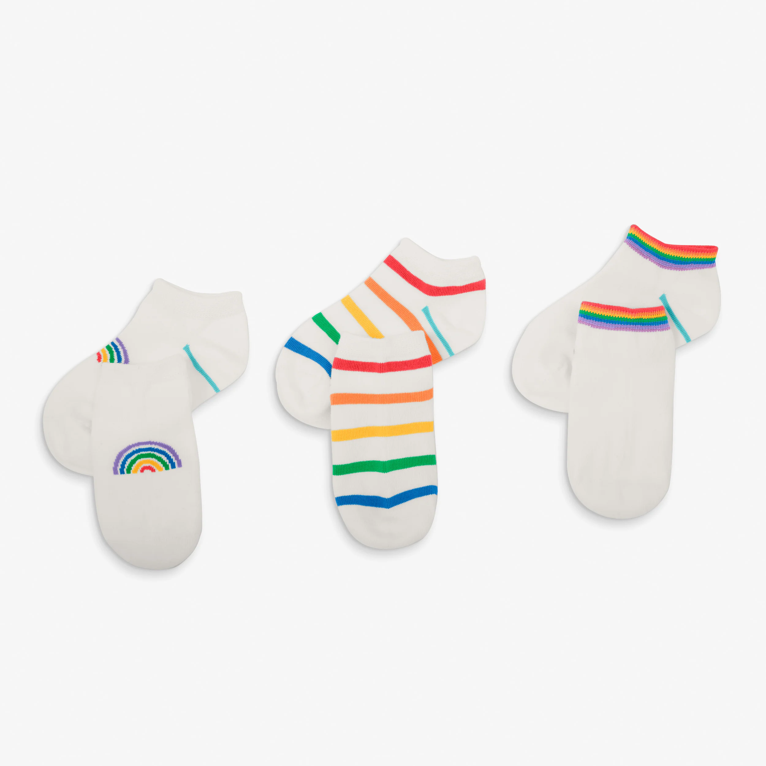 Kids ankle sock 3-pack in rainbow mix - Image 3
