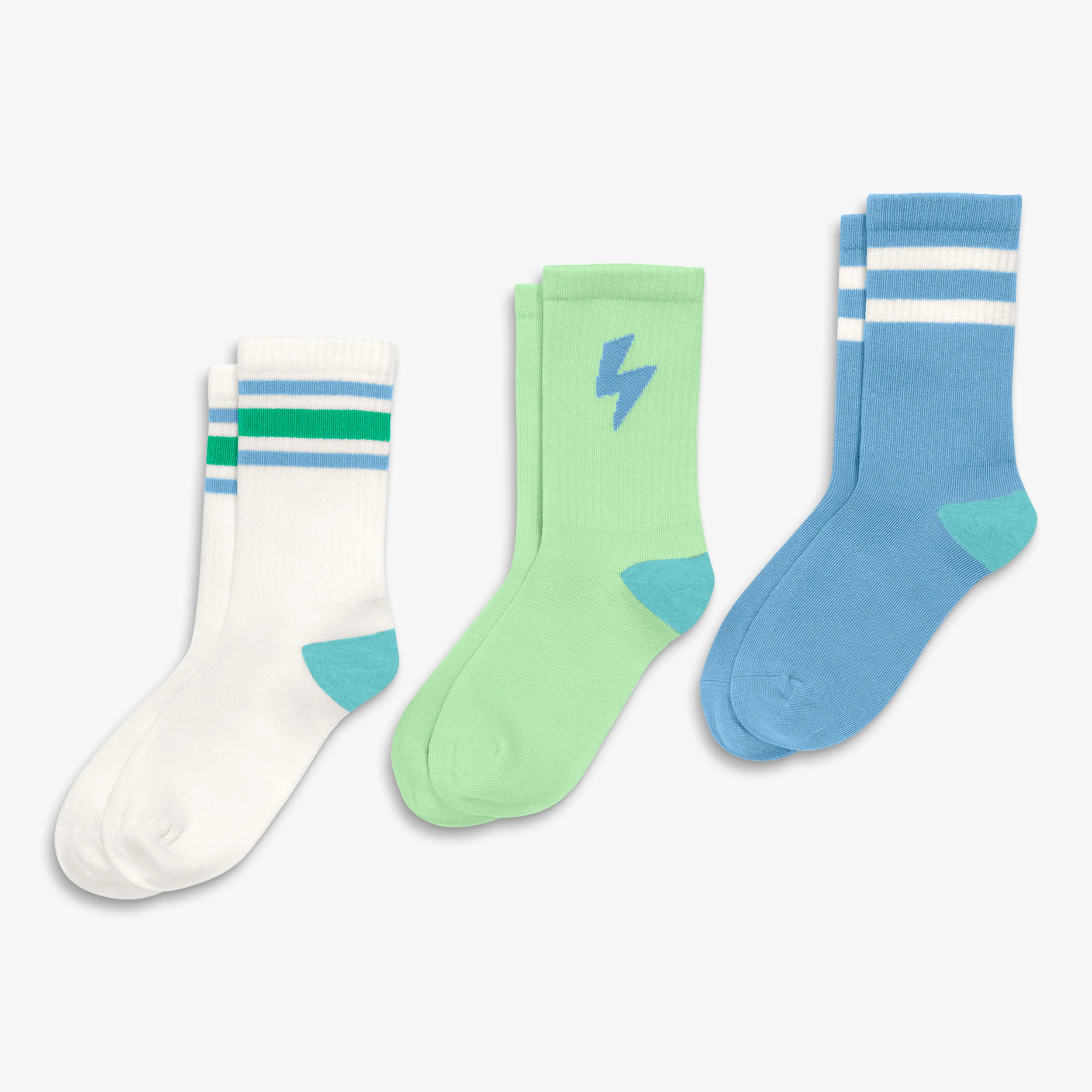 Kids athletic sock in bolt mix