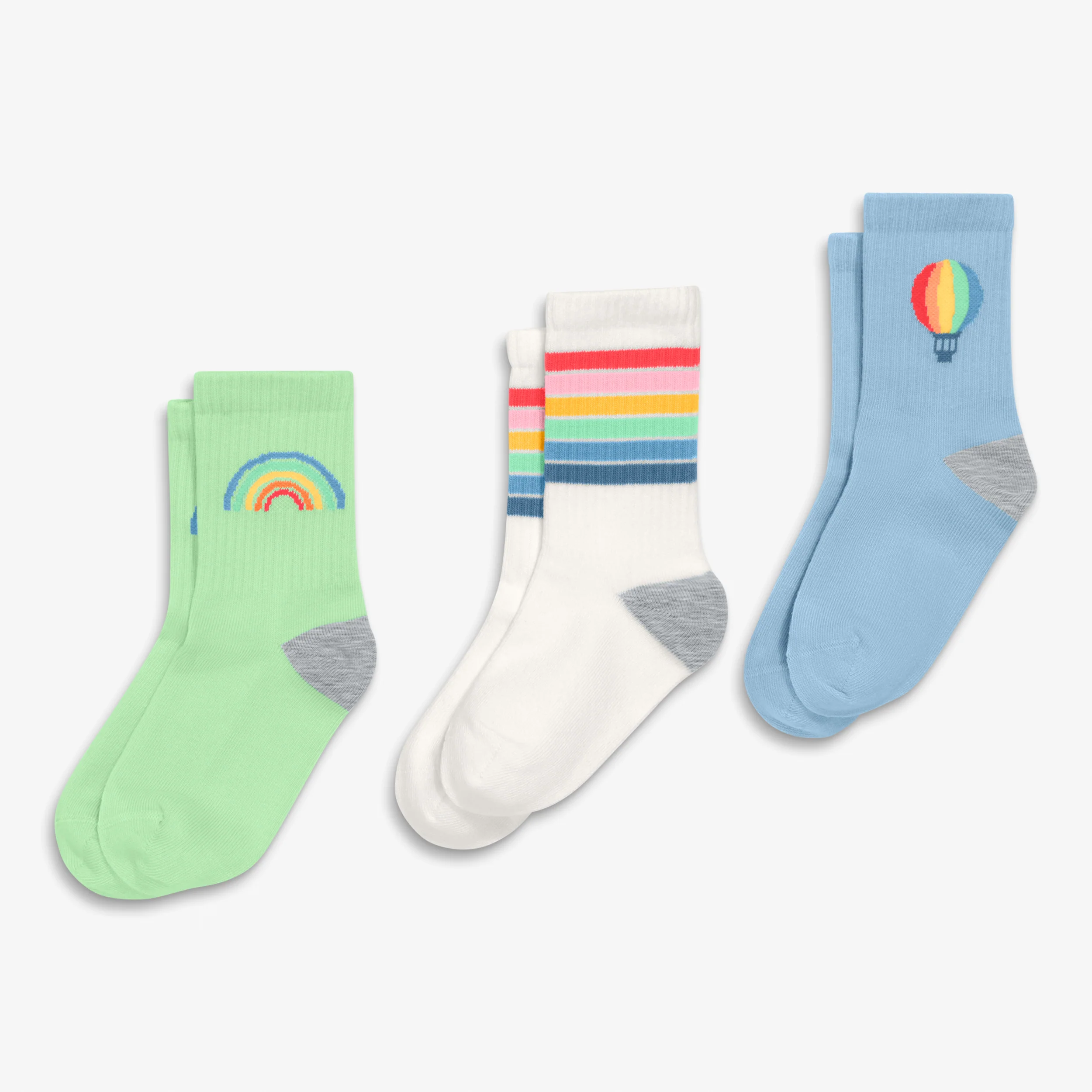 Kids athletic sock in hot air balloon mix