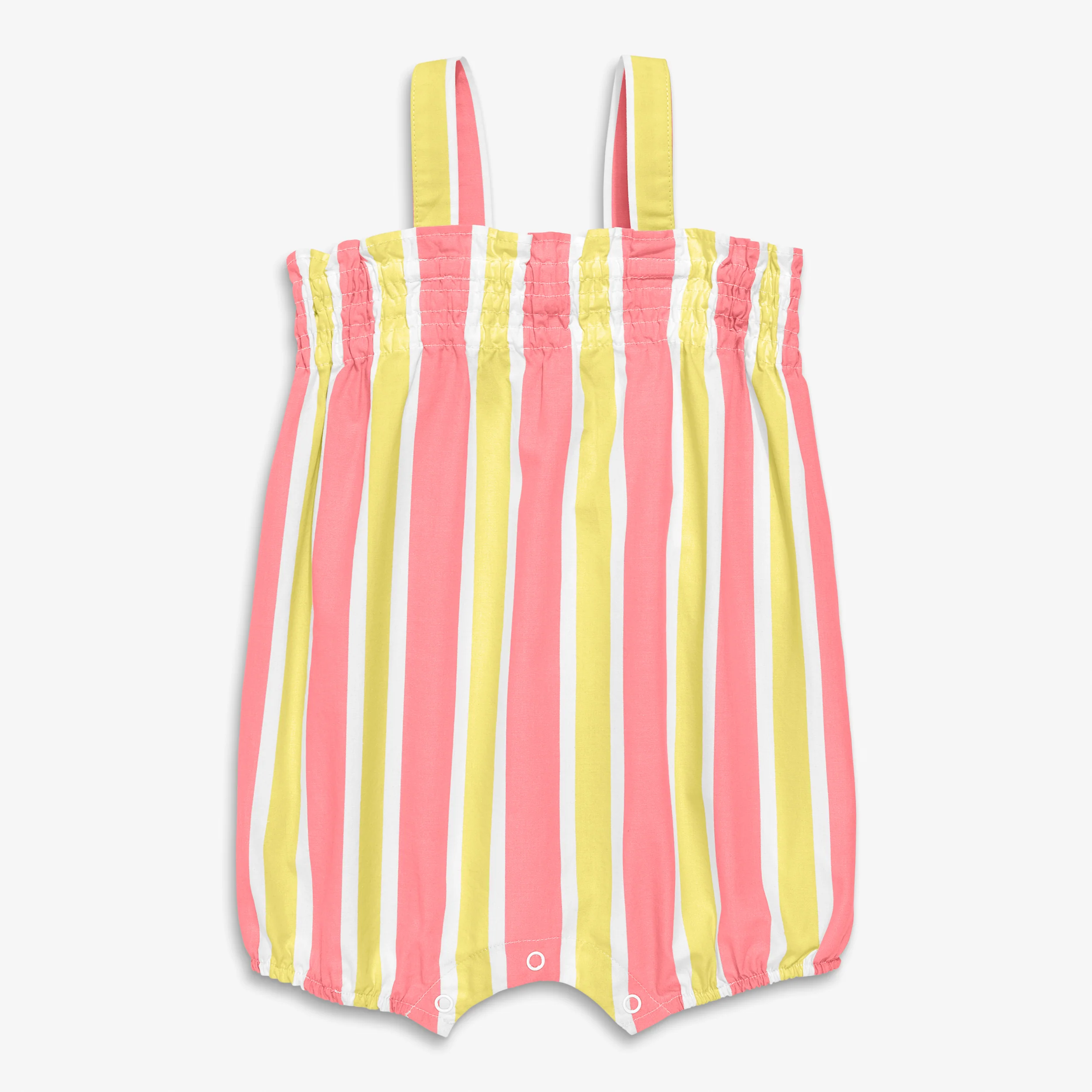 Clearance baby smocked bubble shortie in awning stripe - Image 2