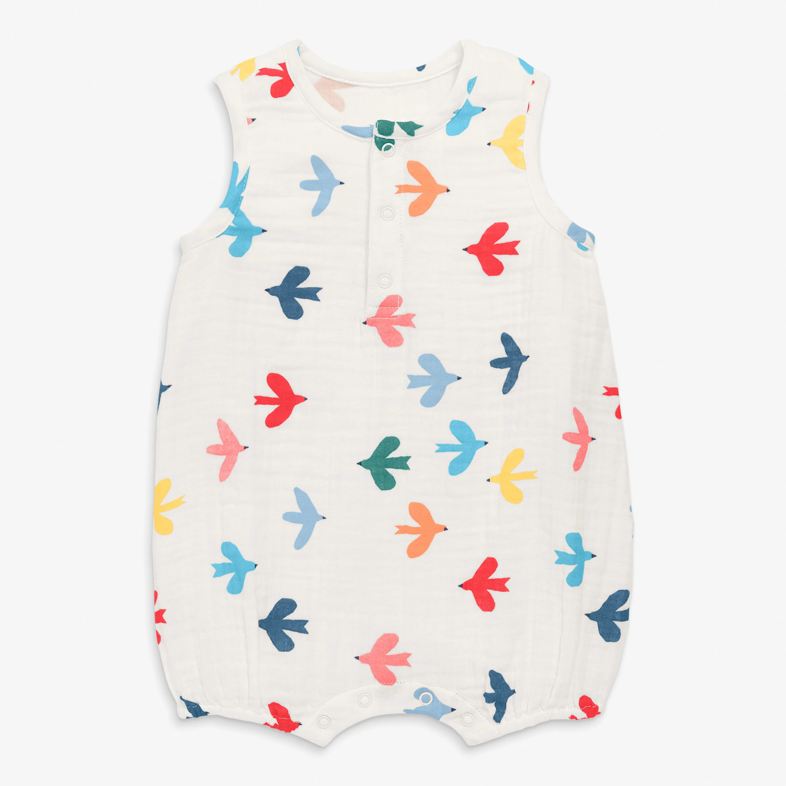 Clearance baby henley tank shortie in rainbow birds