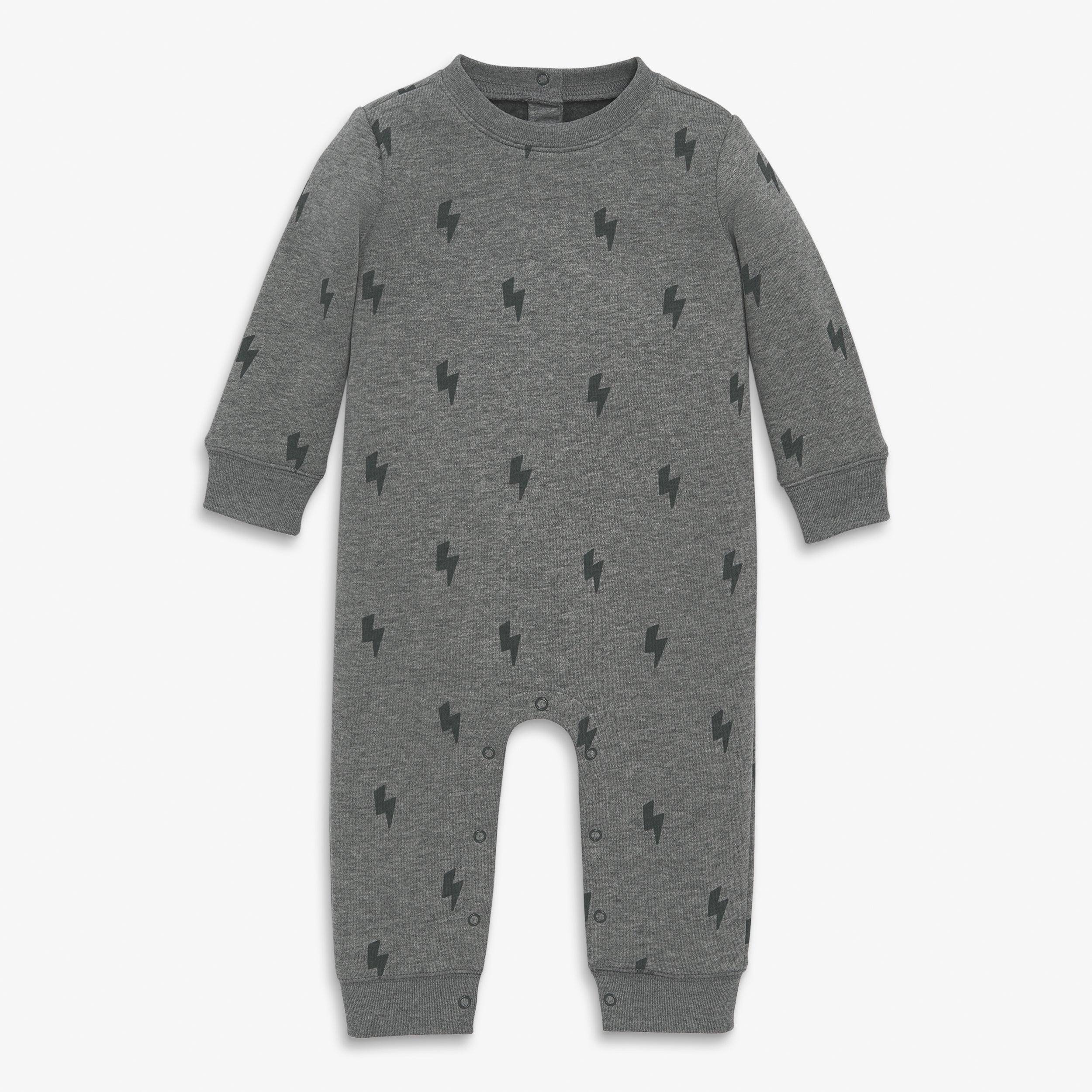 Clearance baby cozy fleece sweatshirt romper in mini bolts