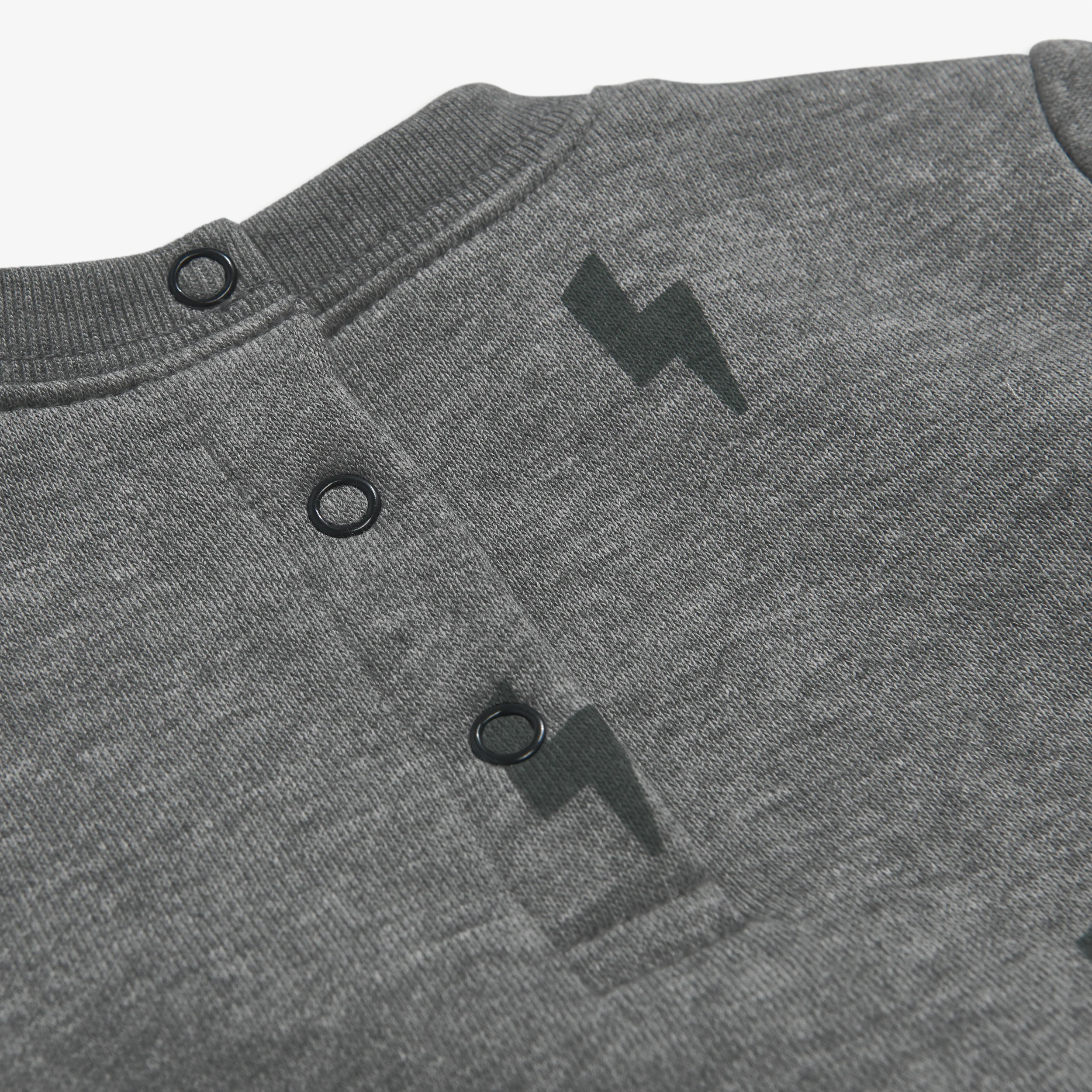 Clearance baby cozy fleece sweatshirt romper in mini bolts - Image 2