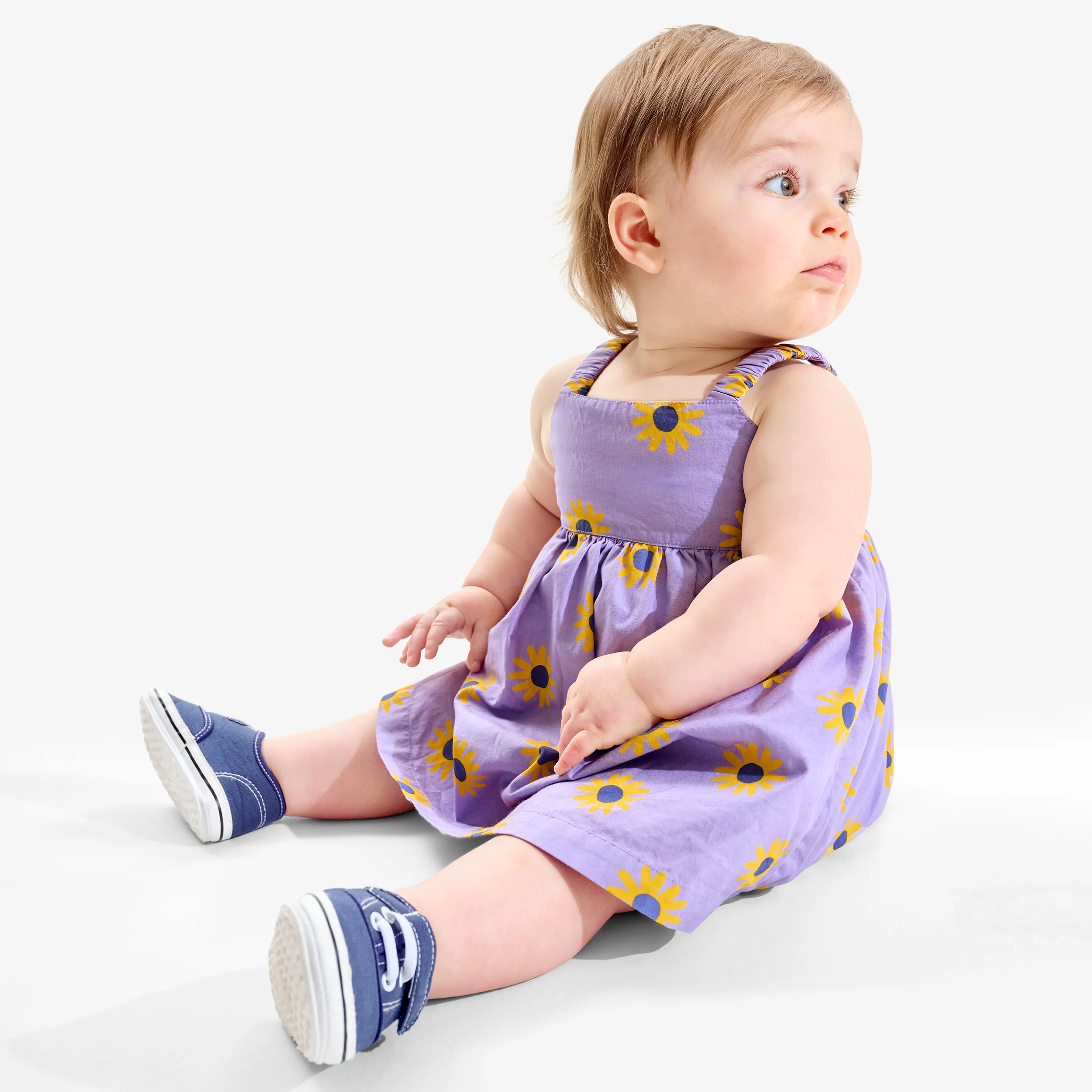 Clearance baby dress & bloomer set in sunflowers - Image 2