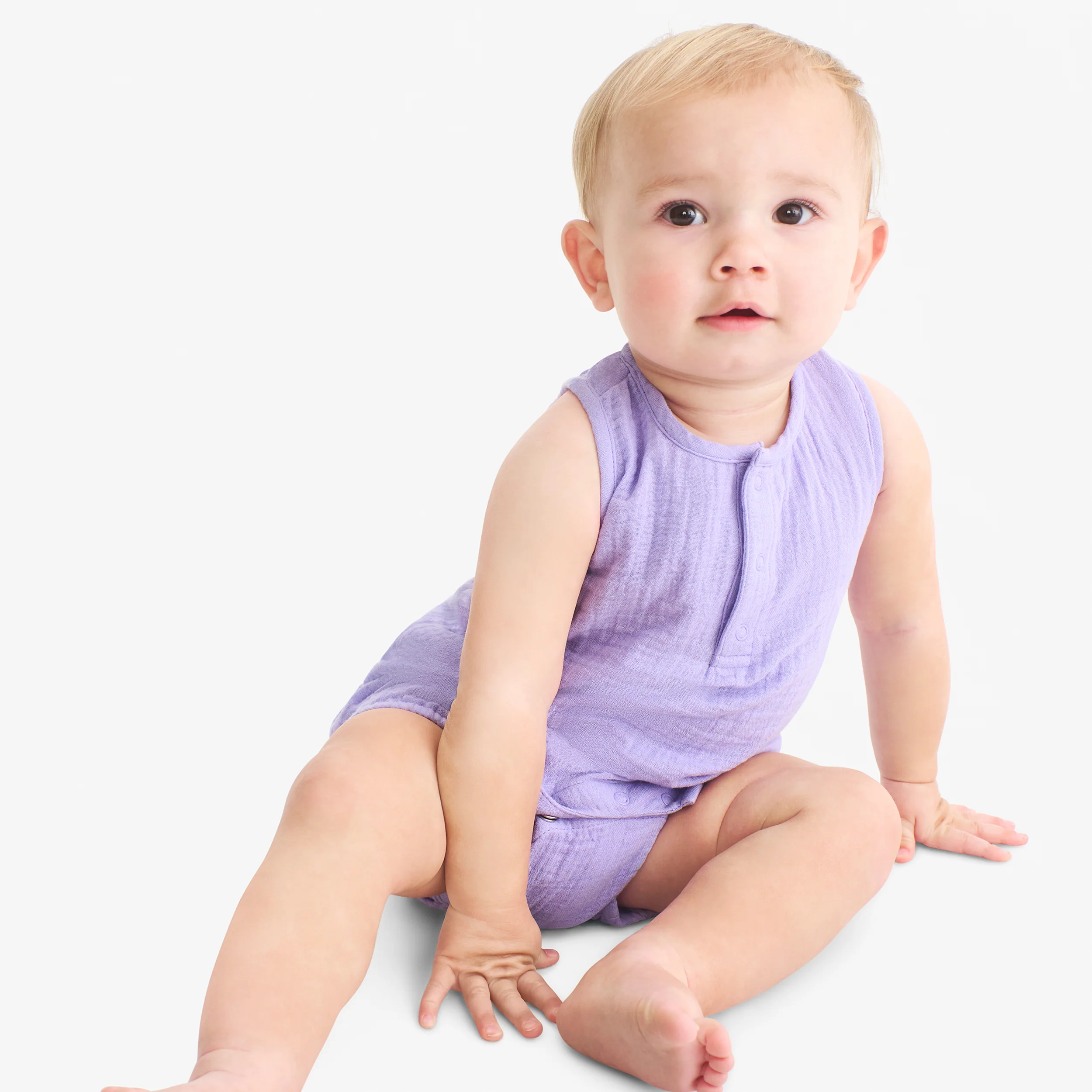 Baby gauze henley bubble shortie - Image 7