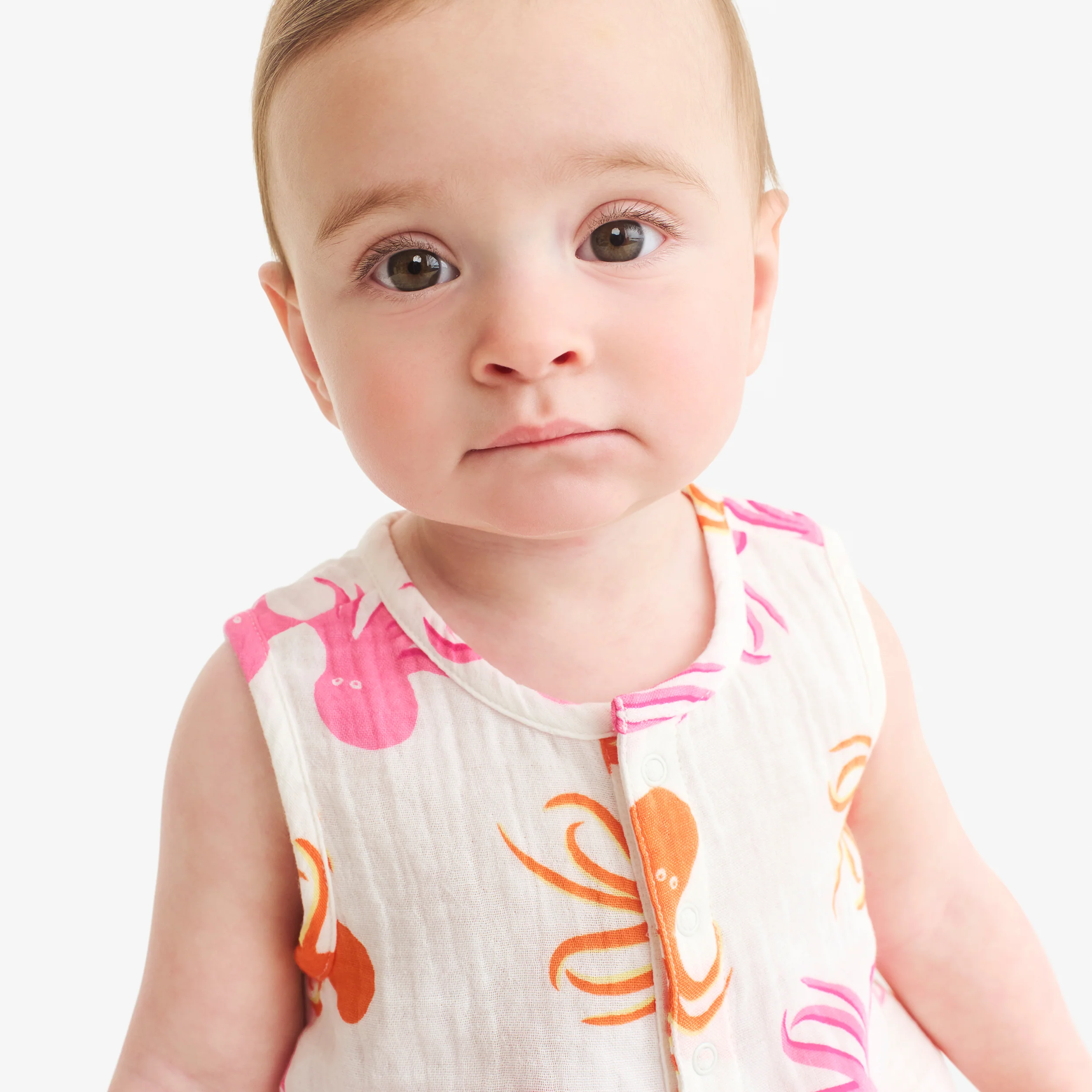 Baby cotton gauze bubble shortie in octopus pals - Image 3