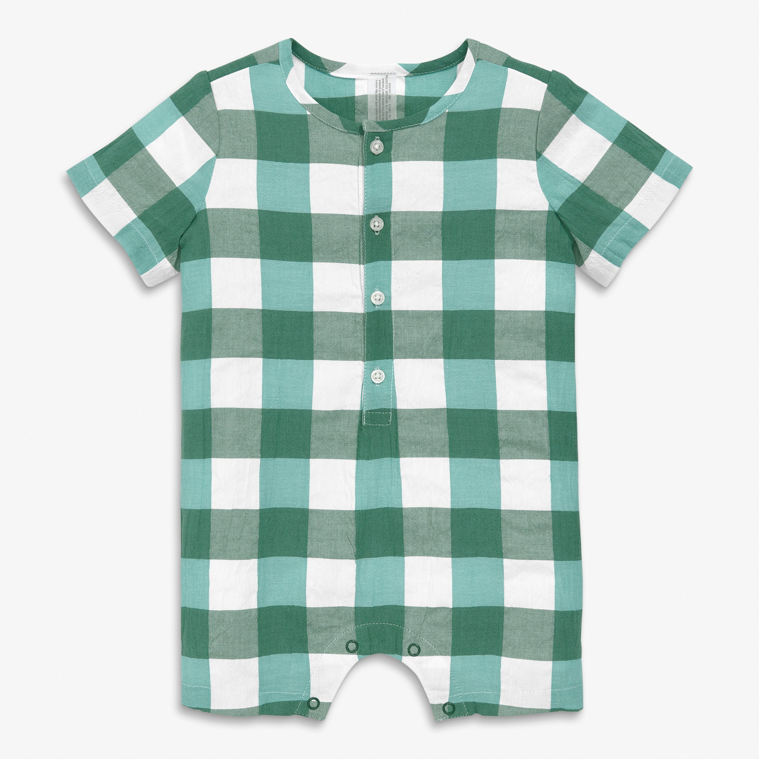 Clearance baby henley picnic shortie in gingham - Image 2