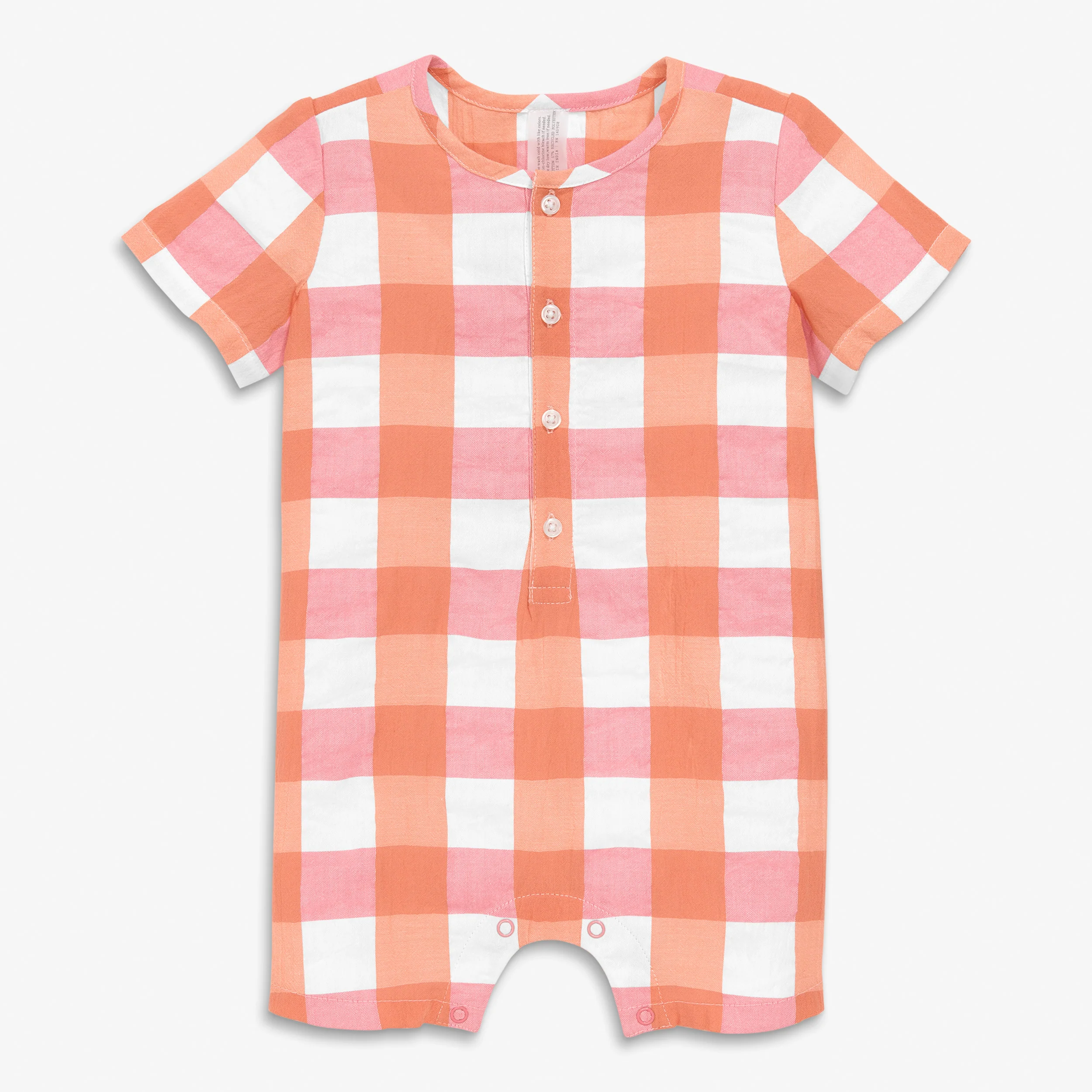 Clearance baby henley picnic shortie in gingham - Image 3