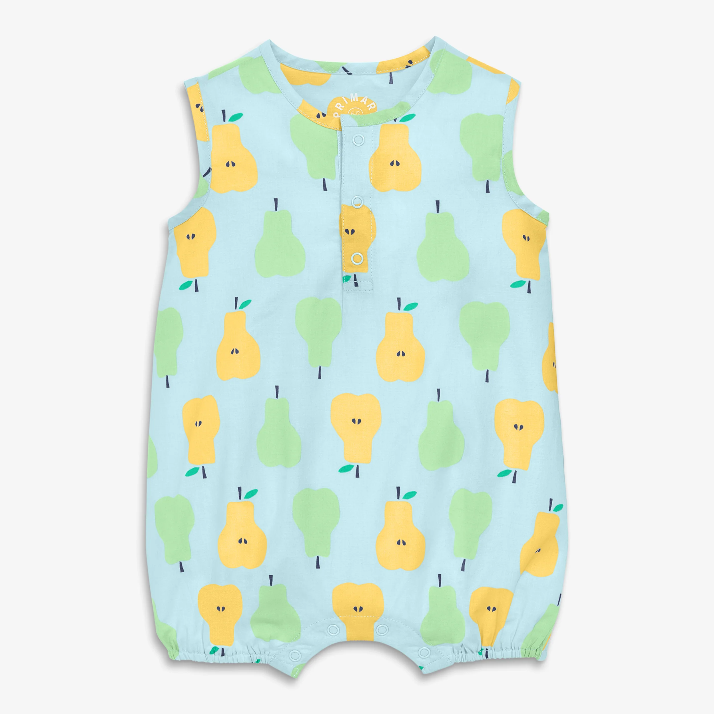 Clearance baby henley tank shortie in cutout pears