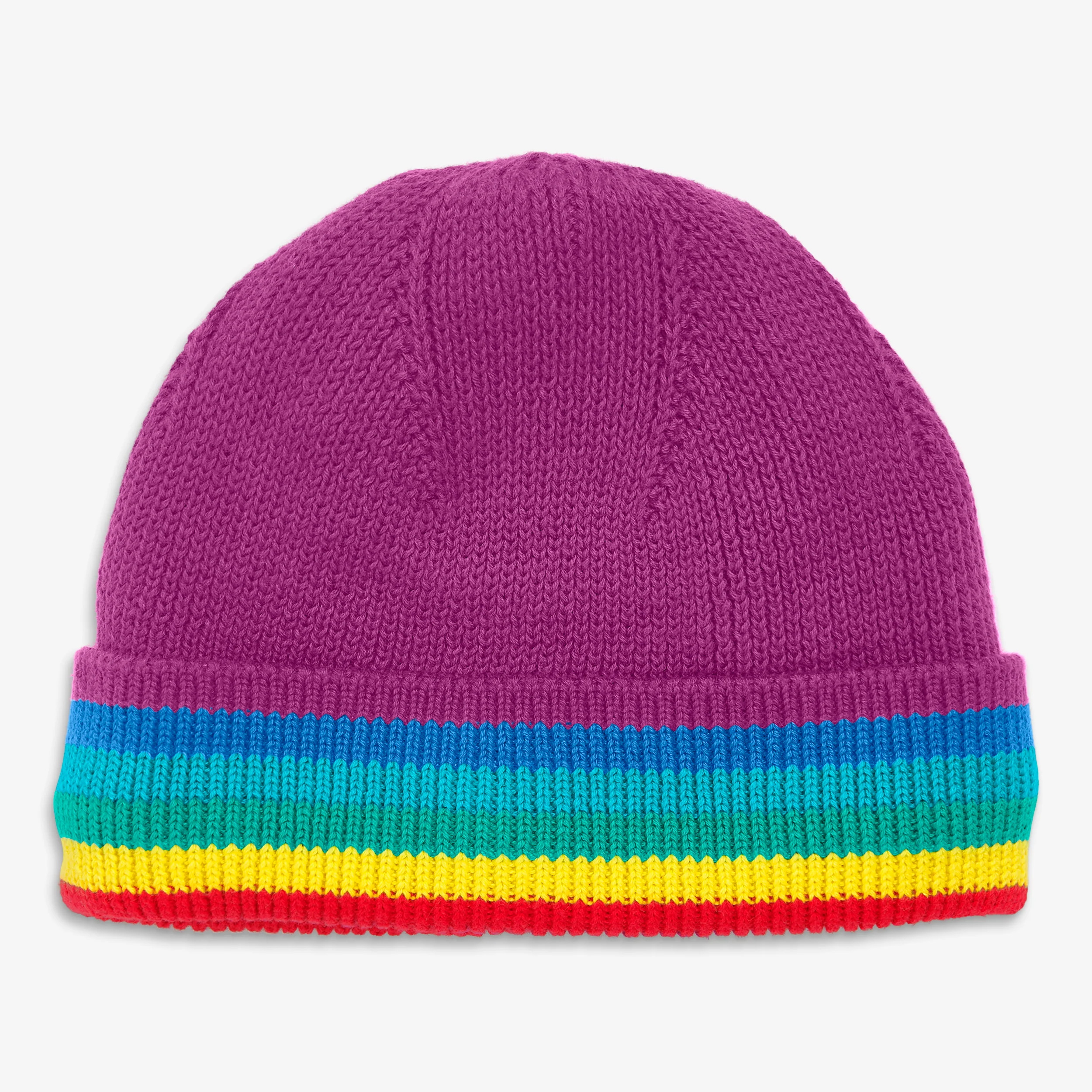 Clearance baby knit hat in rainbow stripe - Image 2