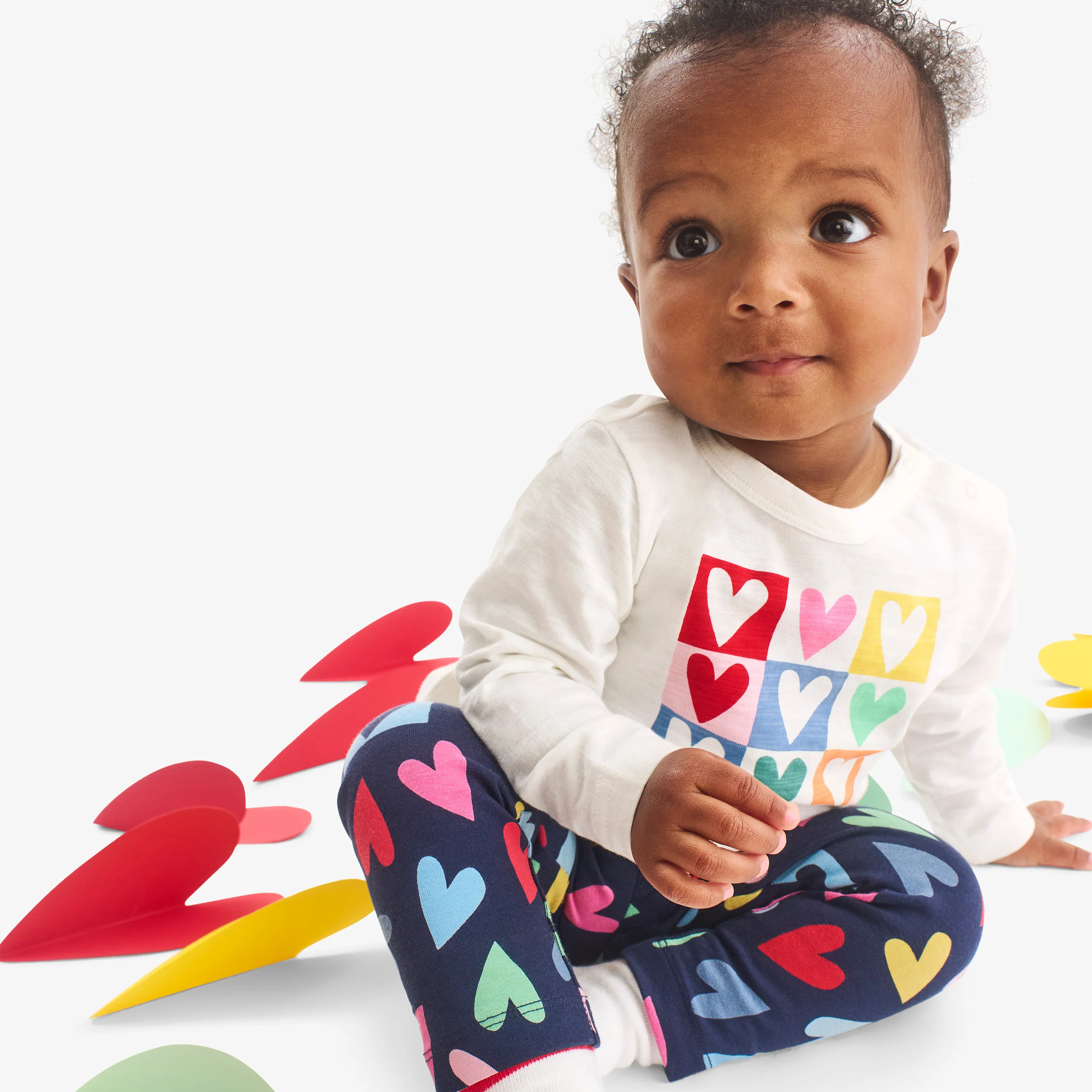 Baby legging in rainbow candy hearts - Image 3