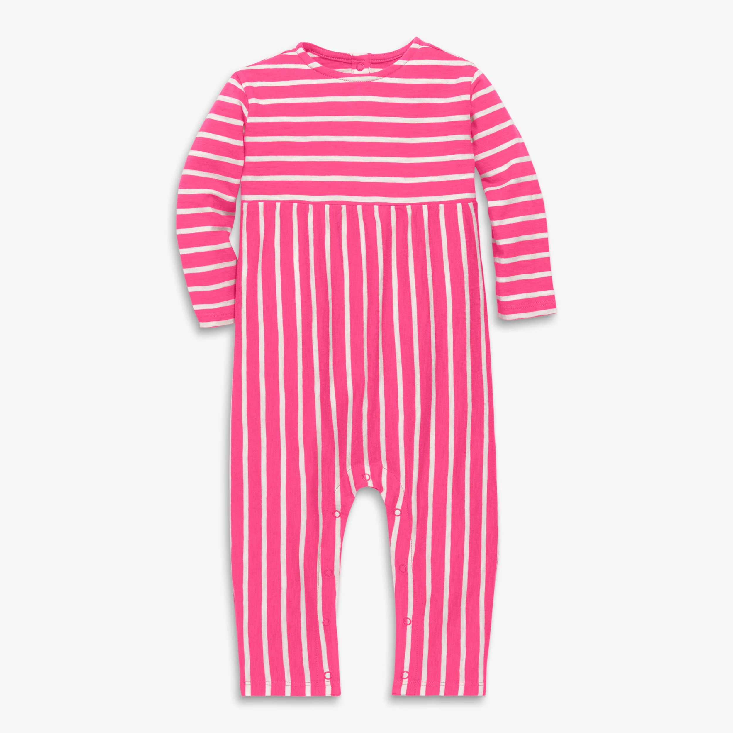 Clearance baby long sleeve explorer romper in stripe - Image 2