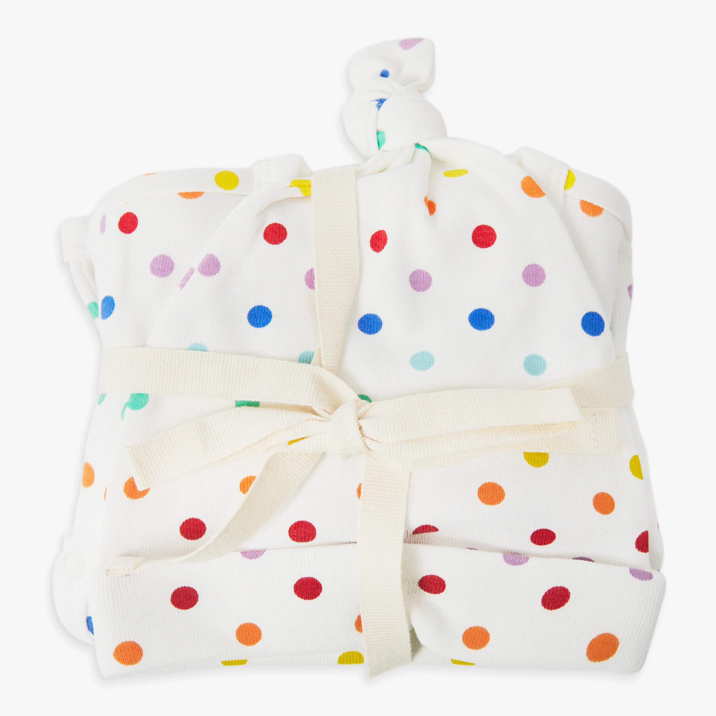 Clearance baby three-piece gift set in mini rainbow dot - Image 2