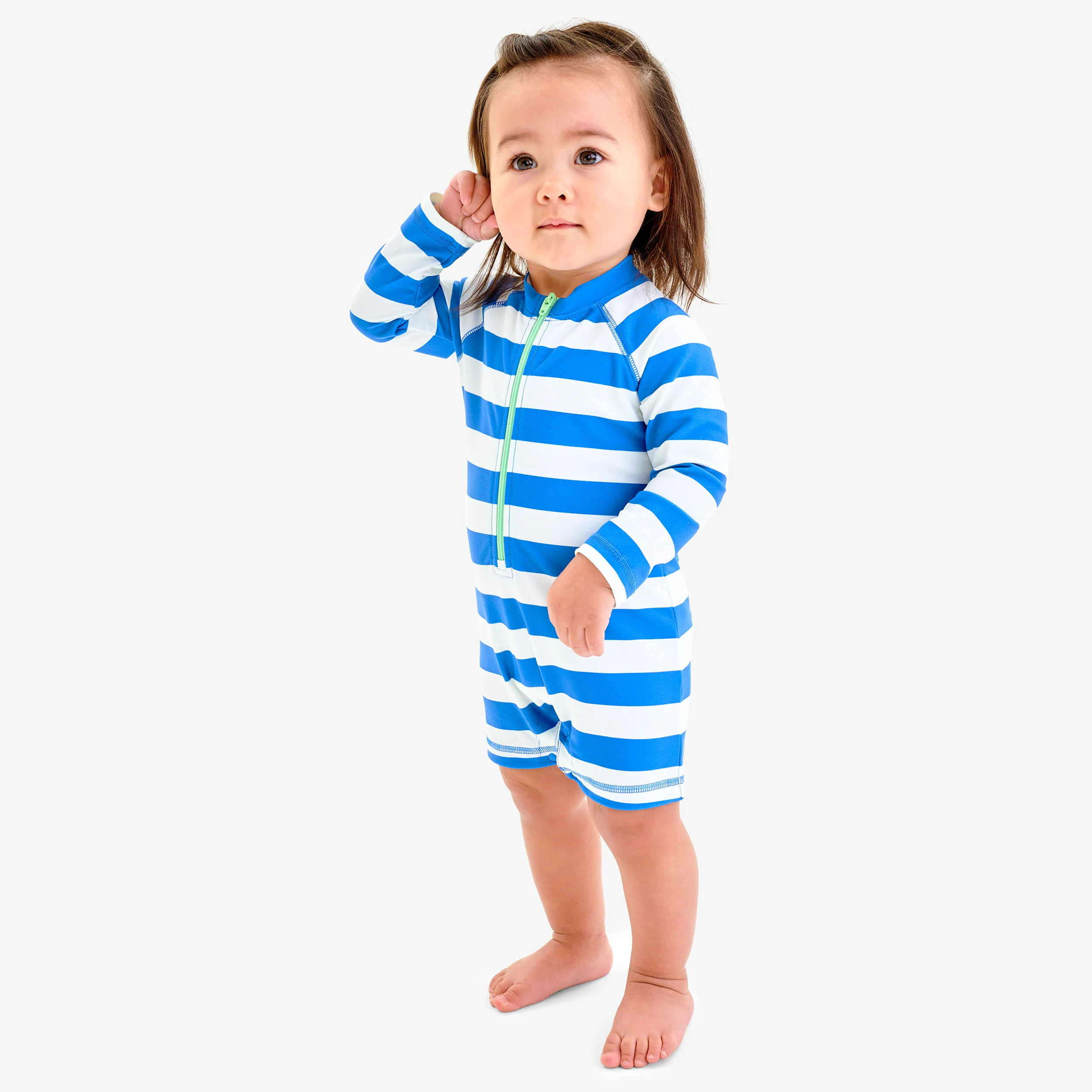 Baby one-piece rash guard in stripe - Image 7