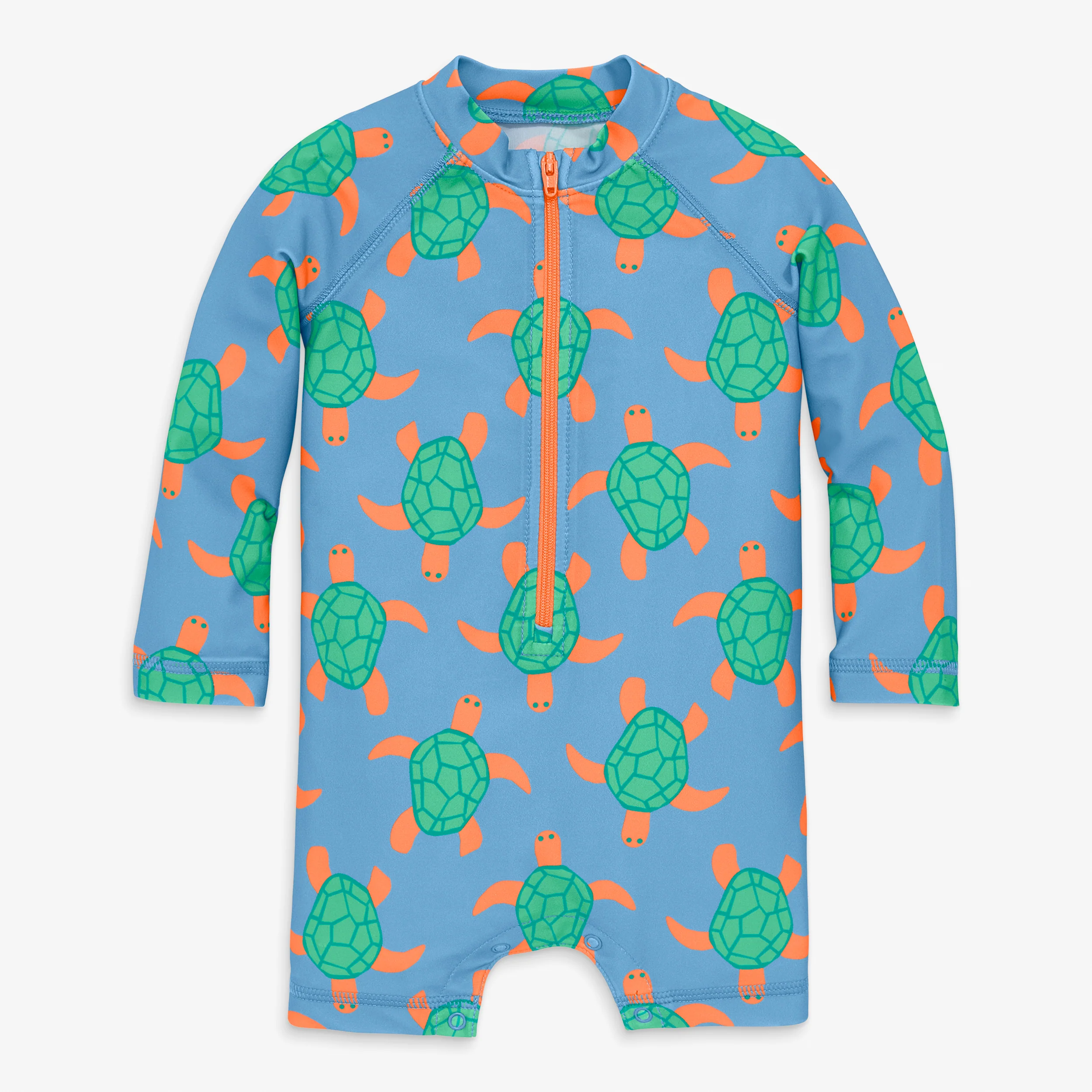 Baby one piece rash guard in swimming turtles