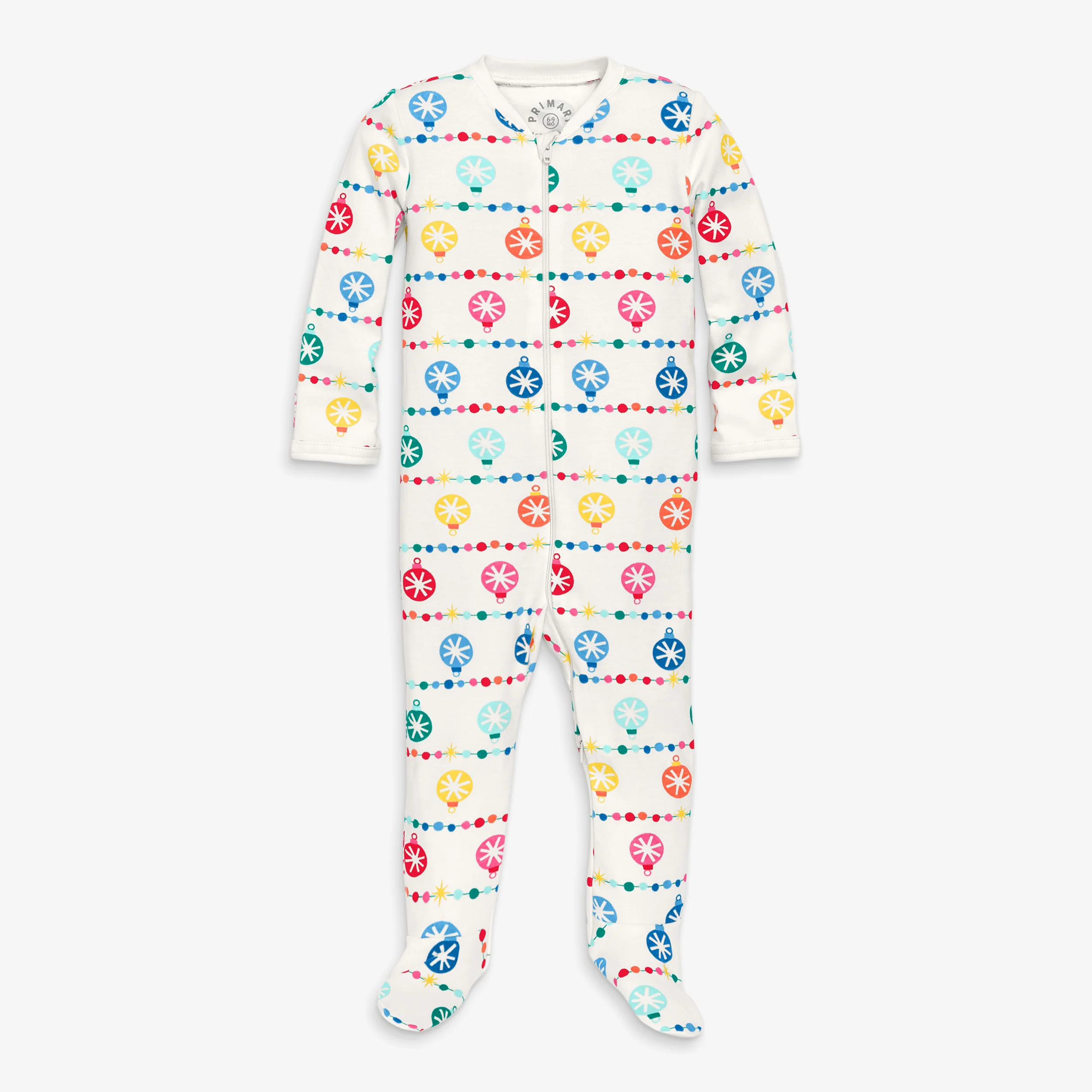 Clearance baby organic zip footie in confetti lights - Image 2