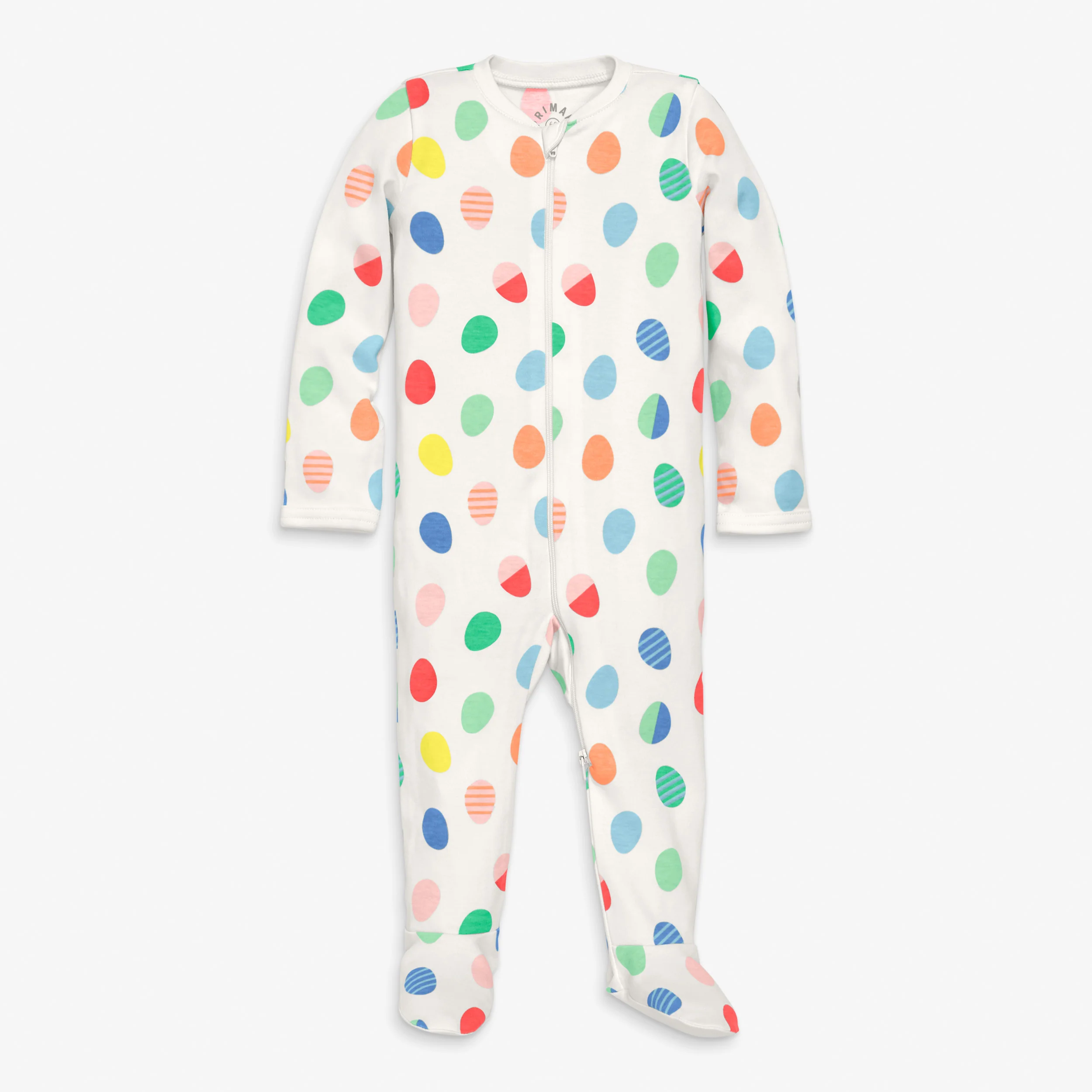 Baby organic zip footie in rainbow egg hunt - Image 2