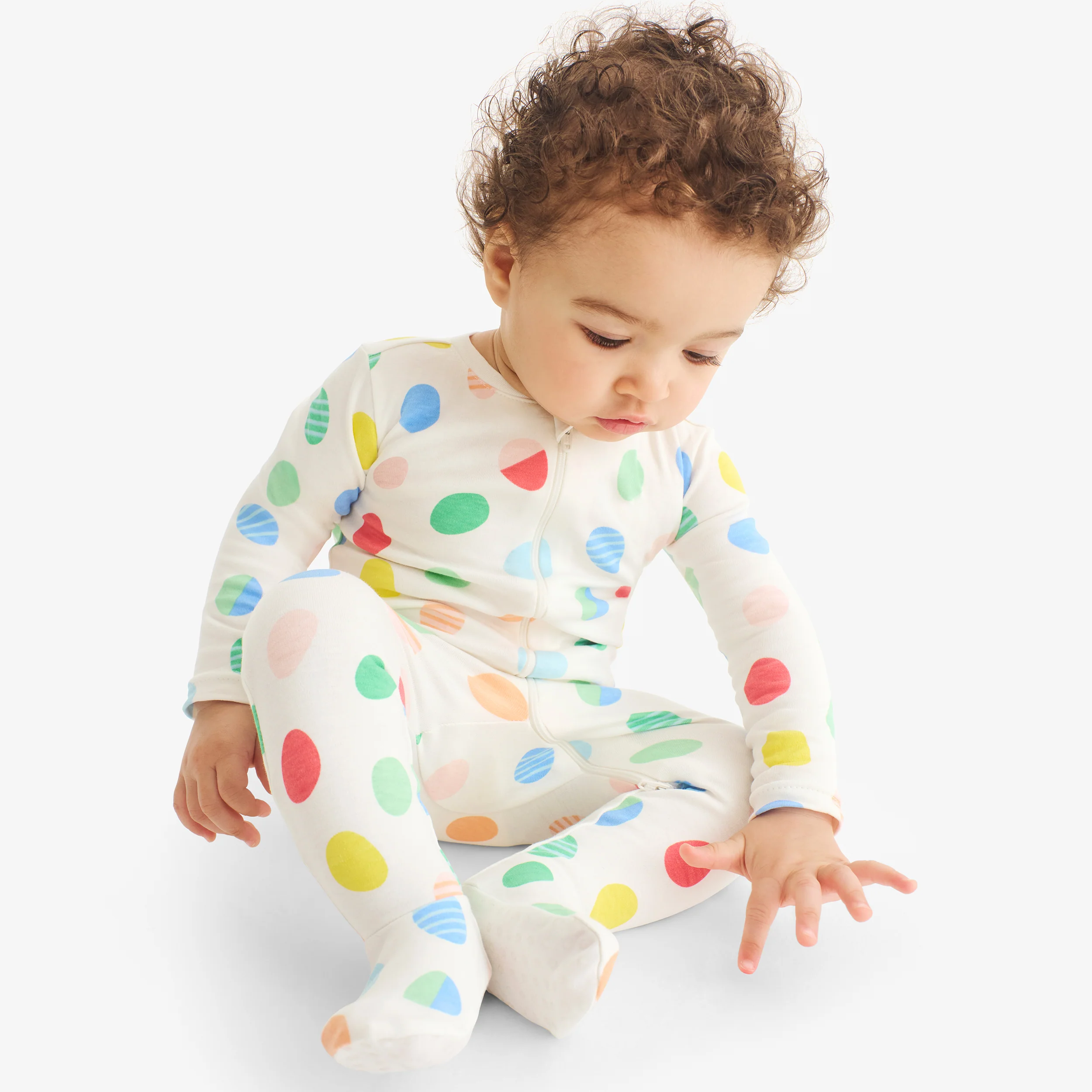 Baby organic zip footie in rainbow egg hunt - Image 3