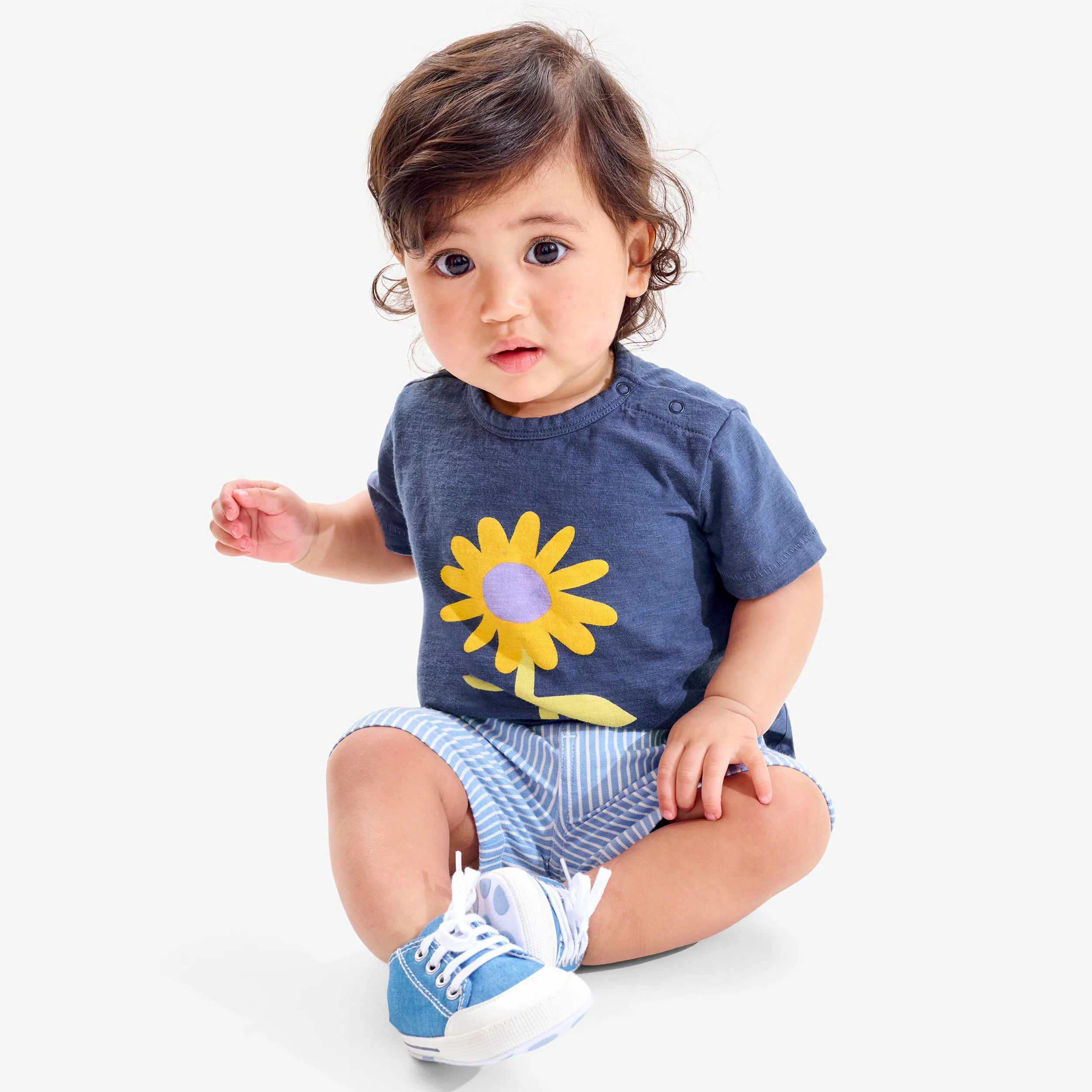 Baby stretch chino short in boardwalk stripe - Image 4