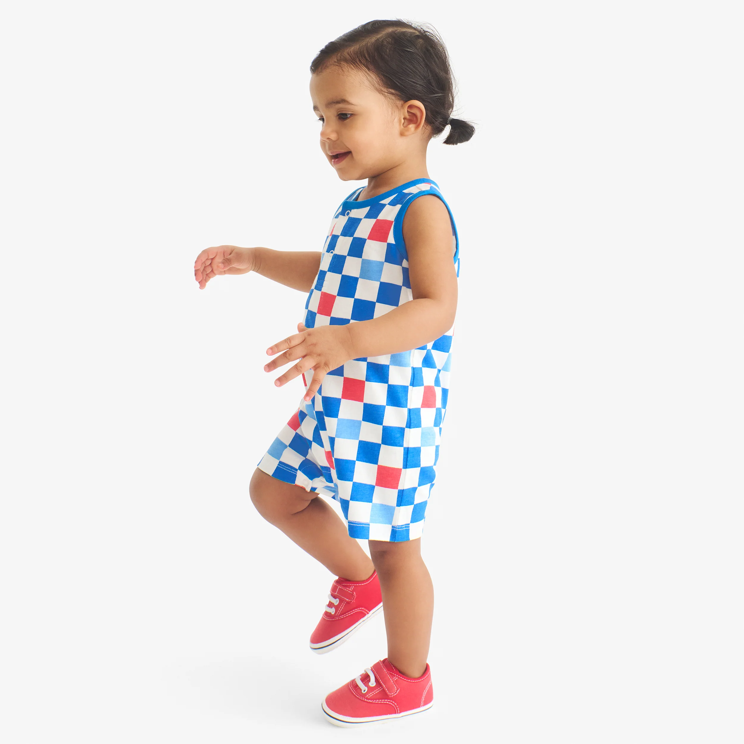 Baby tank shortie in checkerboard - Image 3