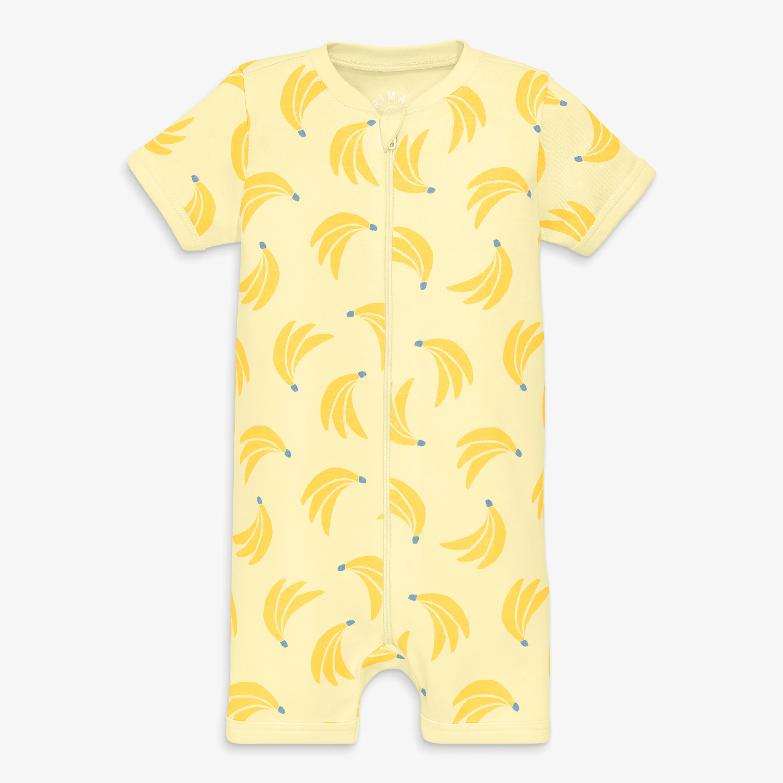 Baby organic zip shortie in bananas