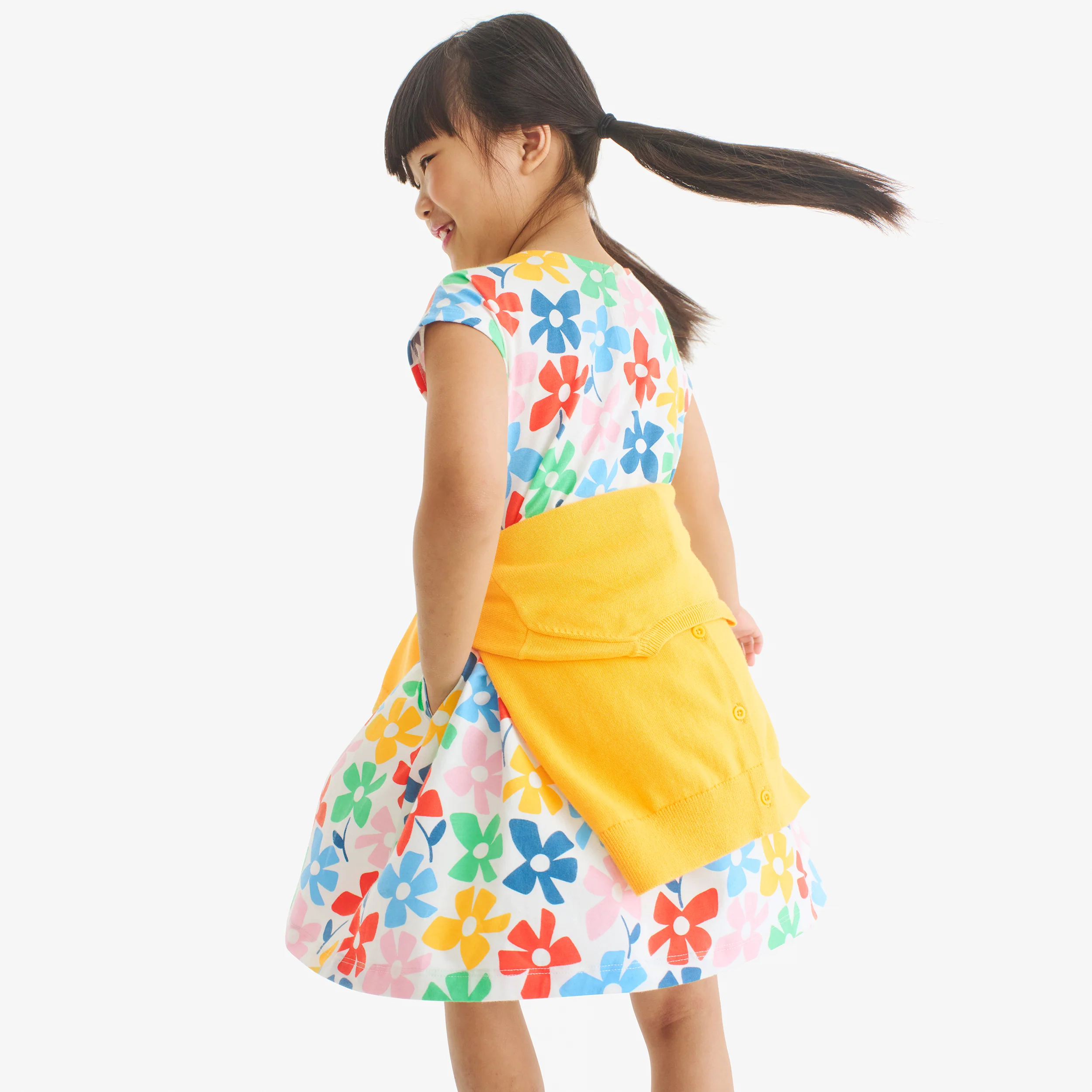 Kids backyard dress in rainbow blooms - Image 4