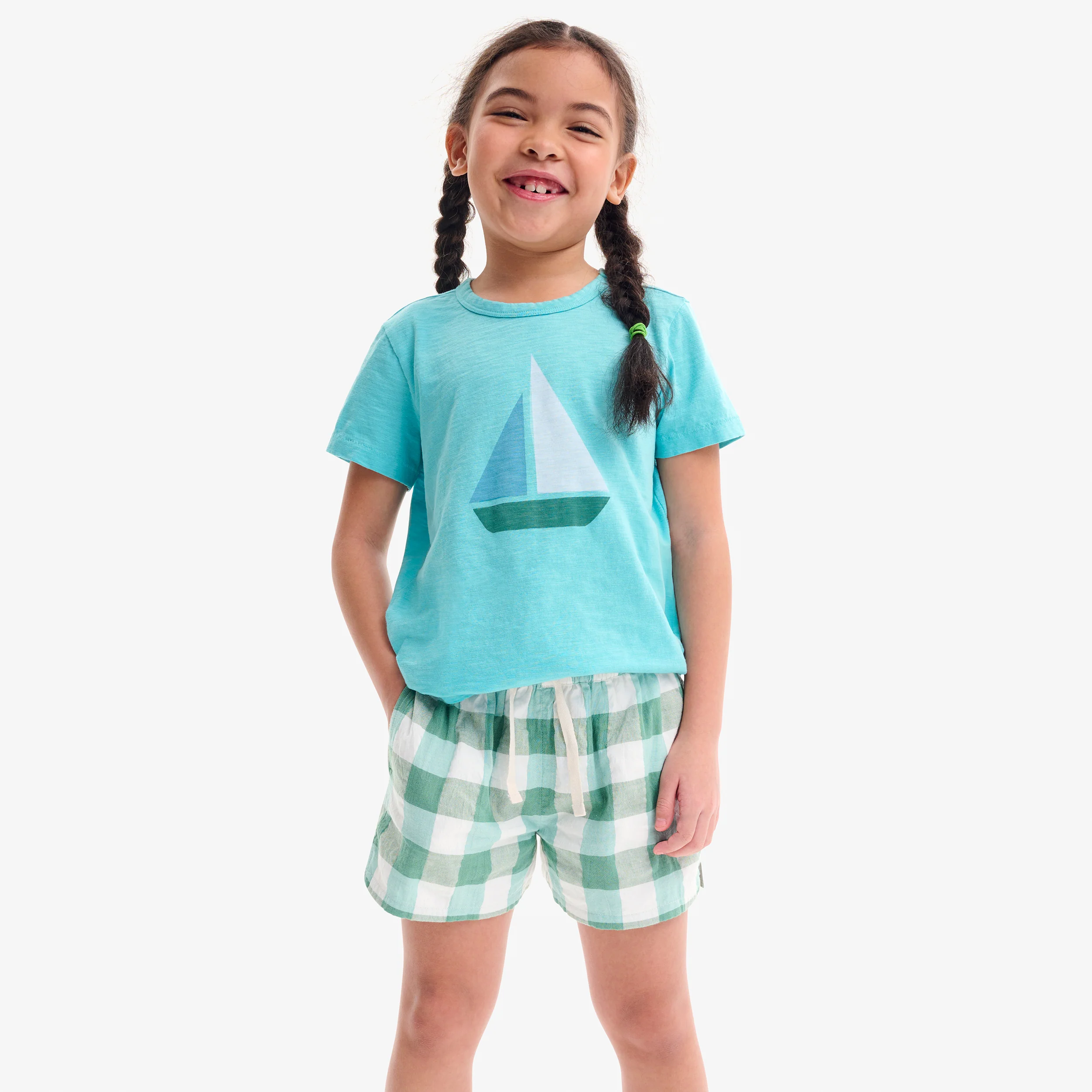Clearance kids beach short in gingham