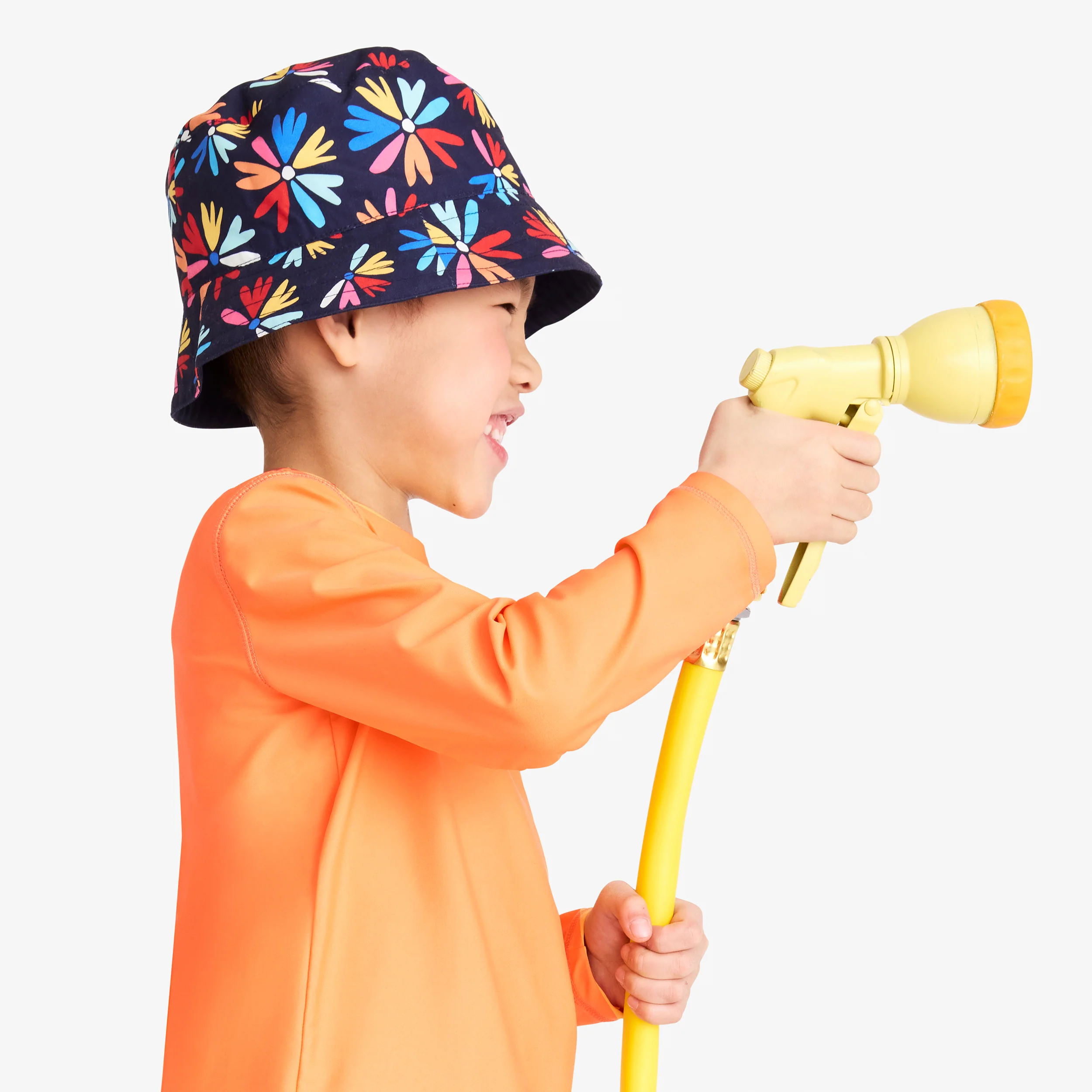 Clearance kids sun hat in bright blooms - Image 3