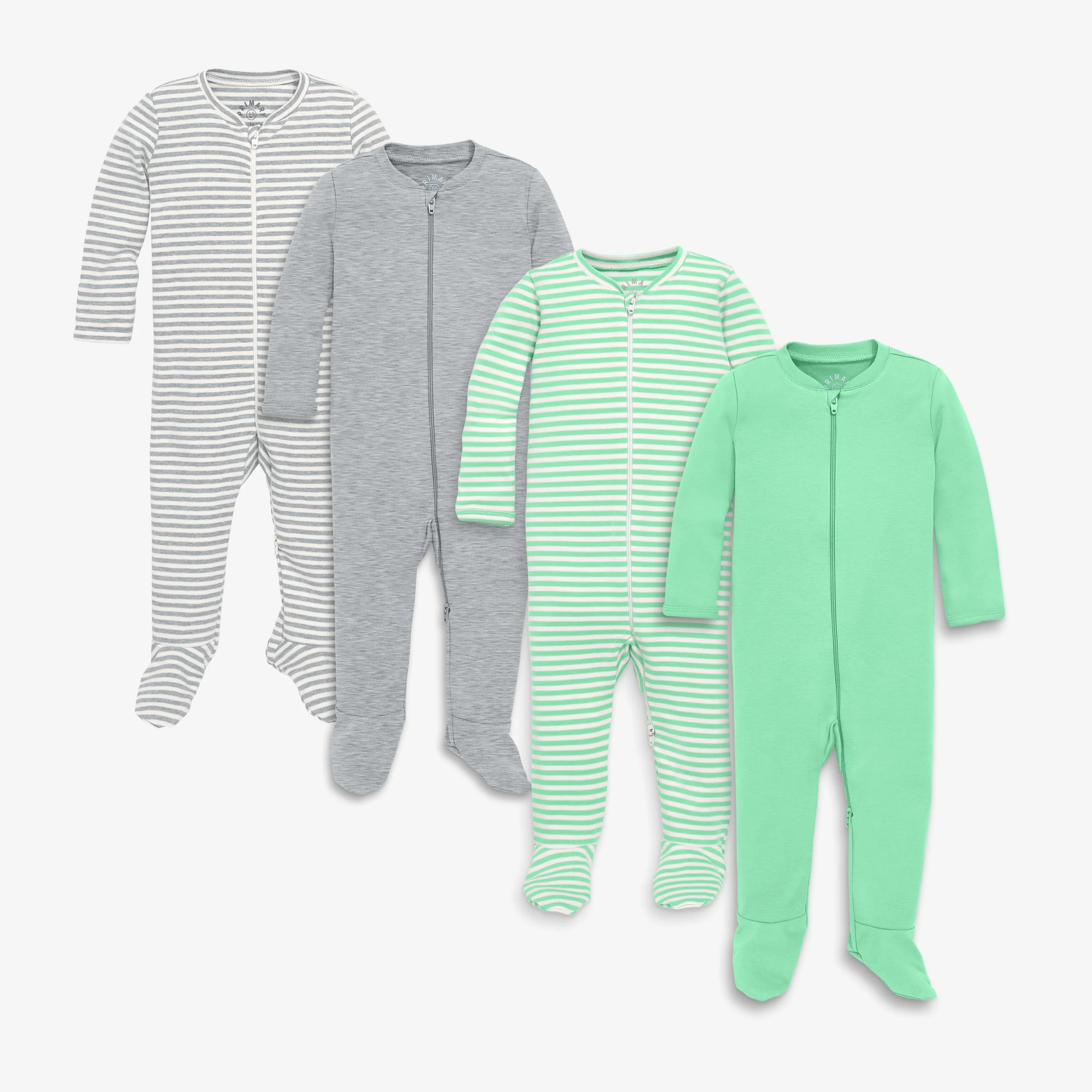 Organic cotton 2-way zip footie 4-pack - Image 2