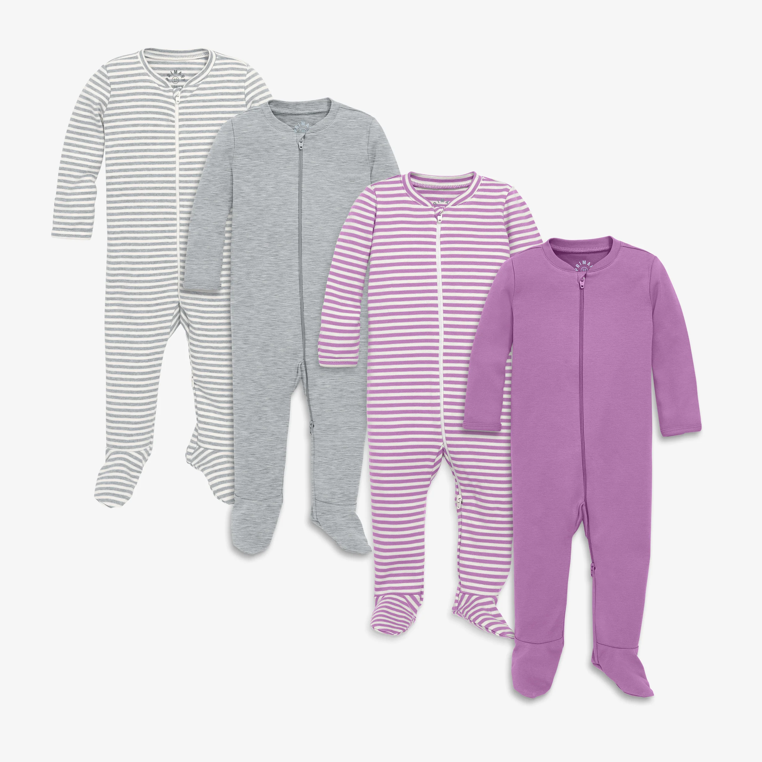 Organic cotton 2-way zip footie 4-pack - Image 5