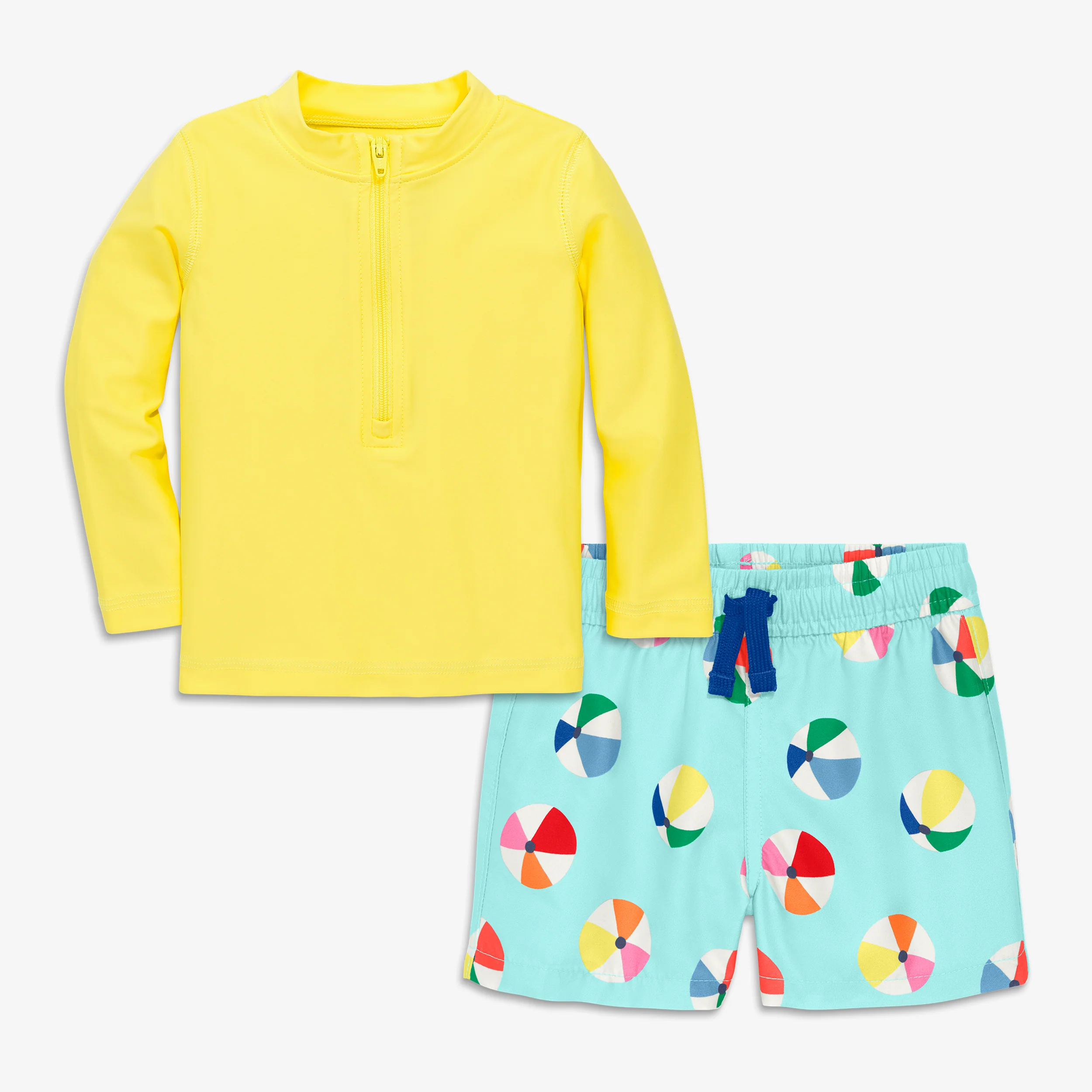 Baby rash guard & swim trunk in beach balls