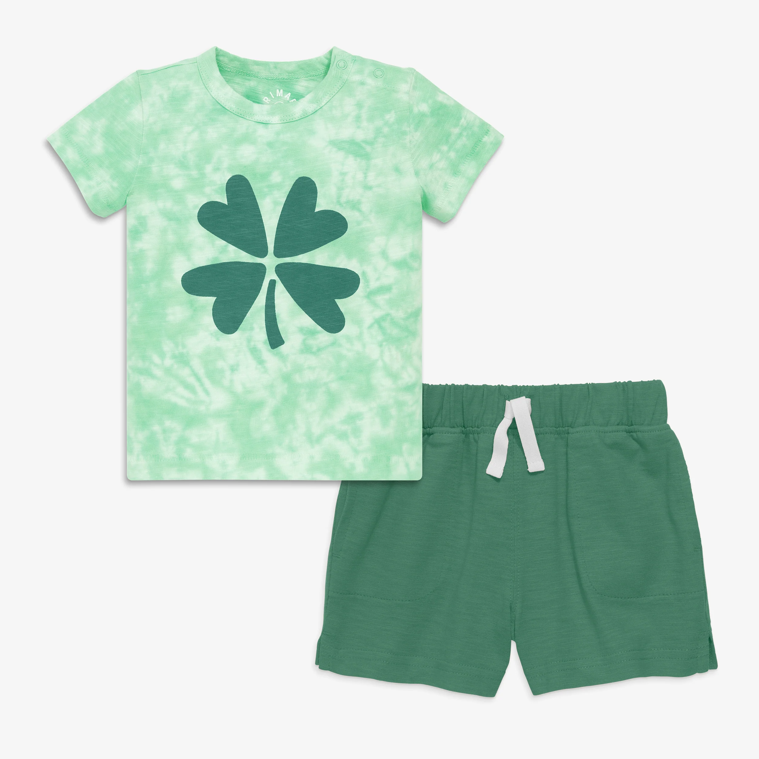 Baby tie-dye clover tee set